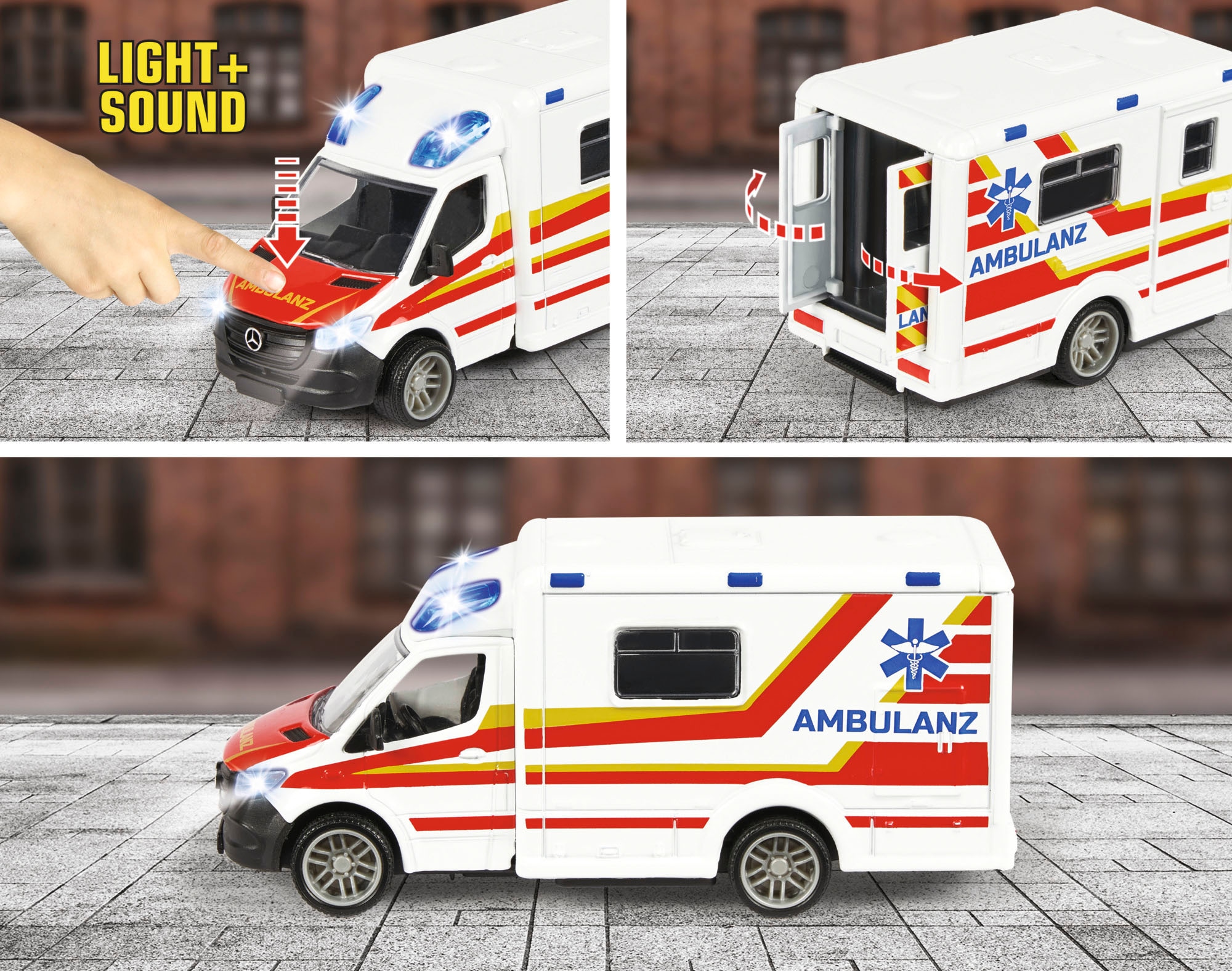 majORETTE Spielzeug-Krankenwagen »Mercedes-Benz Sprinter Ambulance«, mit Licht und Sound