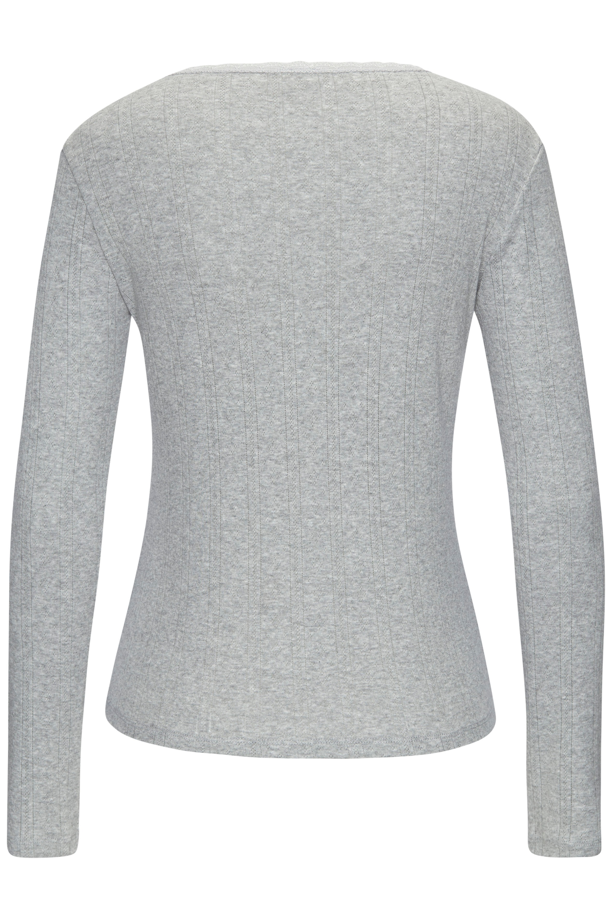 Vivance Langarmshirt 2er-Pack,  aus feiner Pointelle-Ware mit Spitze, reine Baumwolle