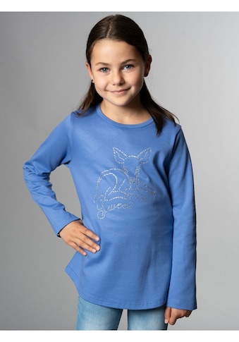 Sweatshirt »TRIGEMA Langarmshirt mit süßem Reh-Glitzer-Print«