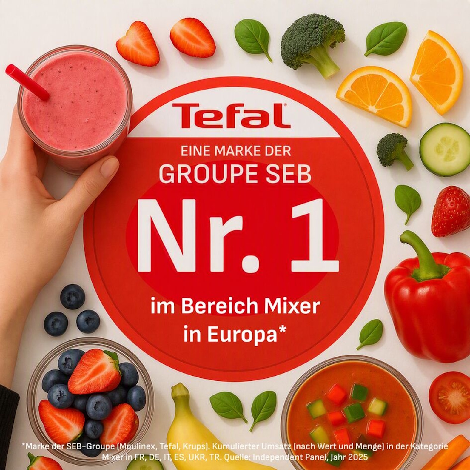 Tefal Standmixer »BL19H4 Blend Up« 1000 W 8 automatische Programme, kompakt, Silence-Modus