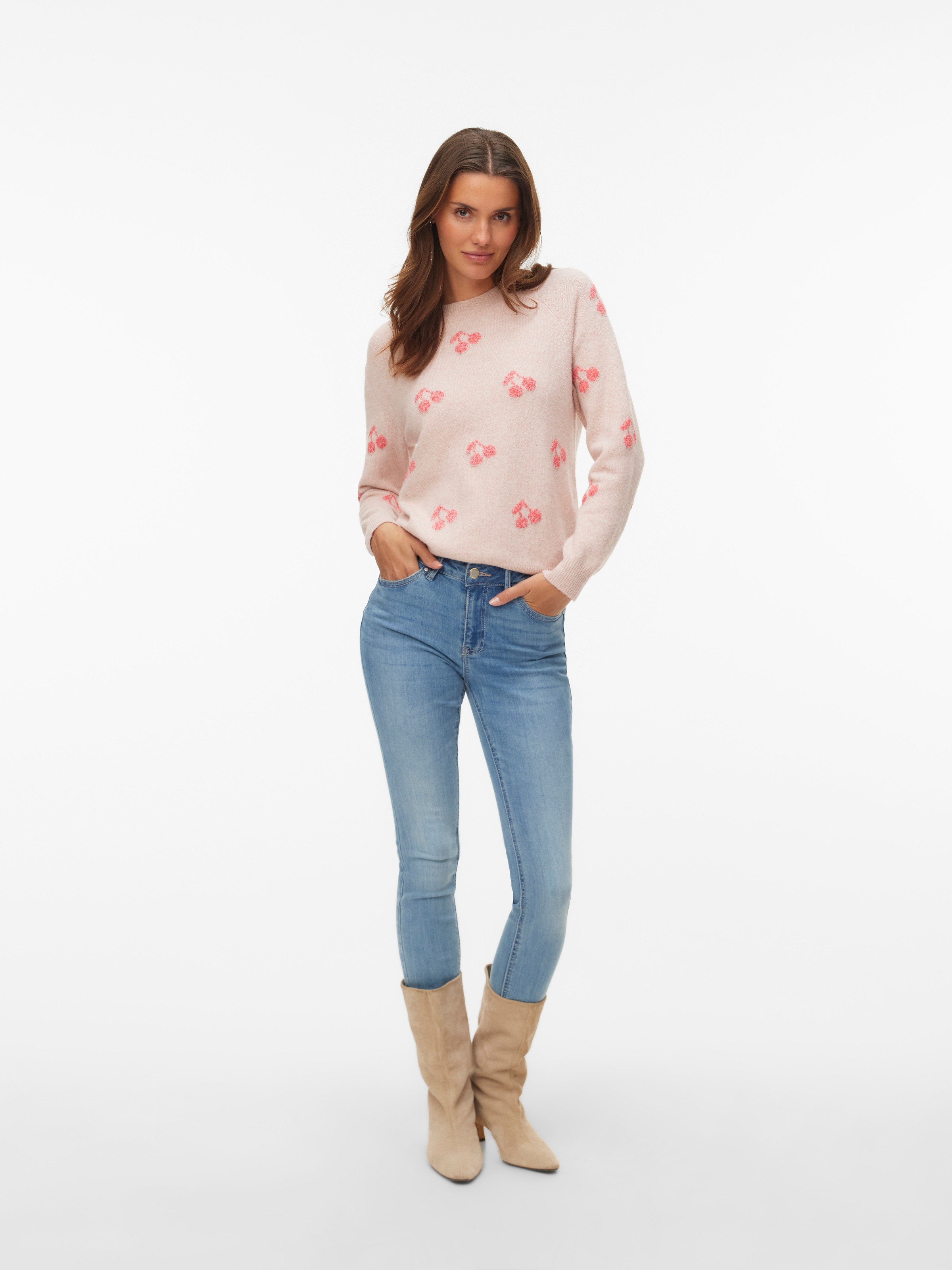 Vero Moda Rundhalspullover »VMDOFFY INTARSIA LS O-NCK PULLOV GA NOOS«