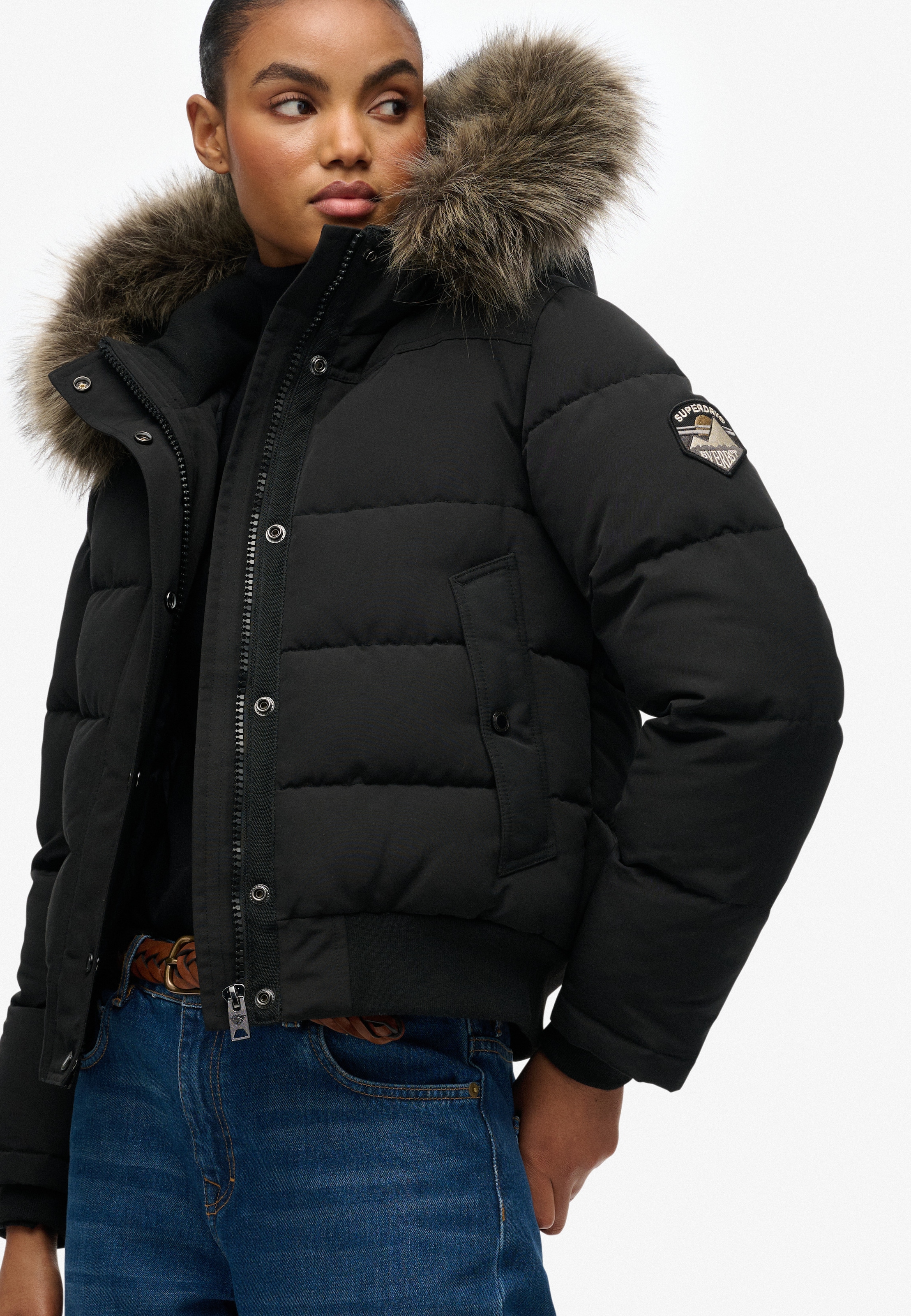 Superdry Steppjacke »EVEREST HOODED BOMBER JKT«, mit Kapuze