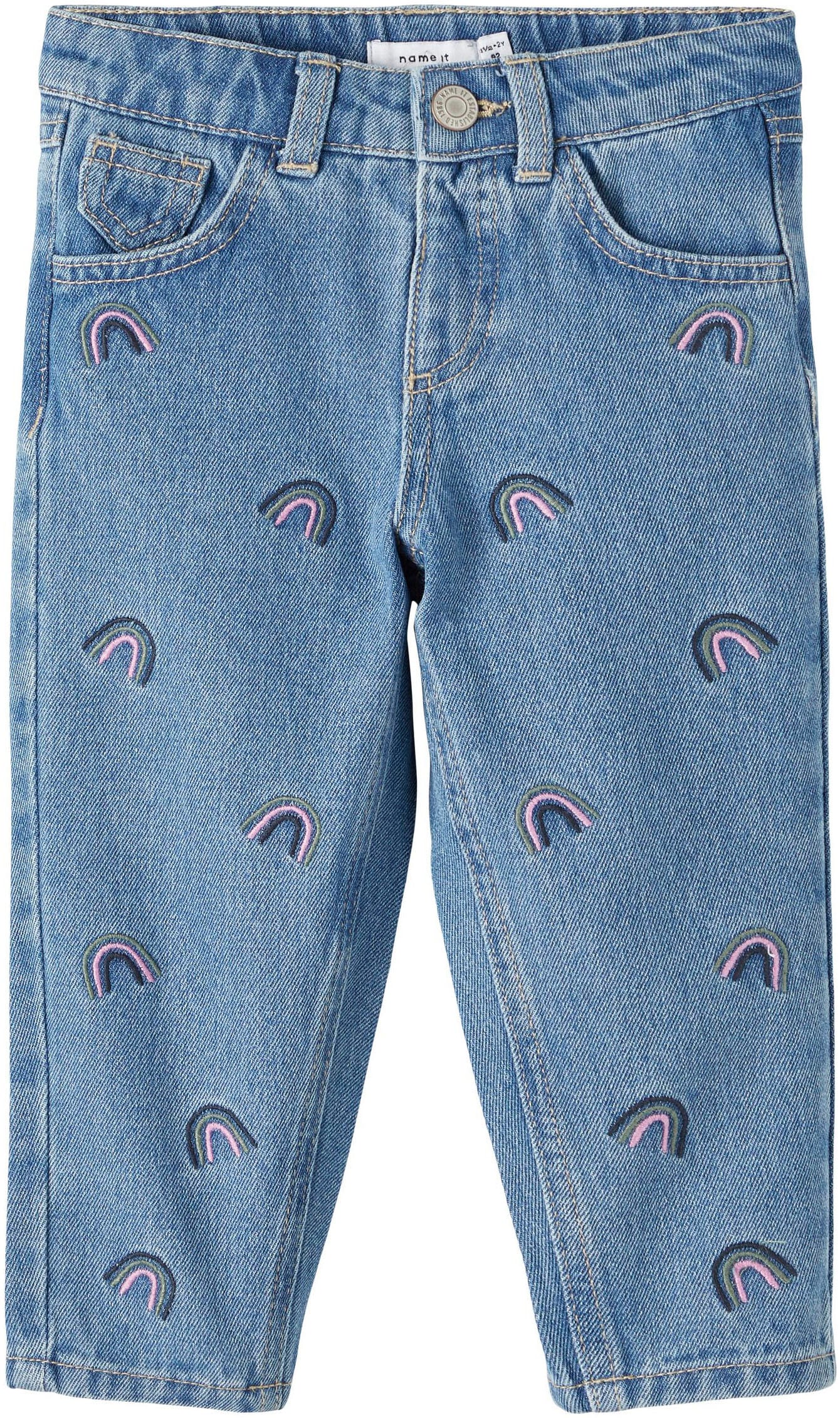 Name It Mom-Jeans »NMFBELLA MOM JEANS 1250-TE NOOS«, mit Motiv Stickerei  bestellen bei OTTO