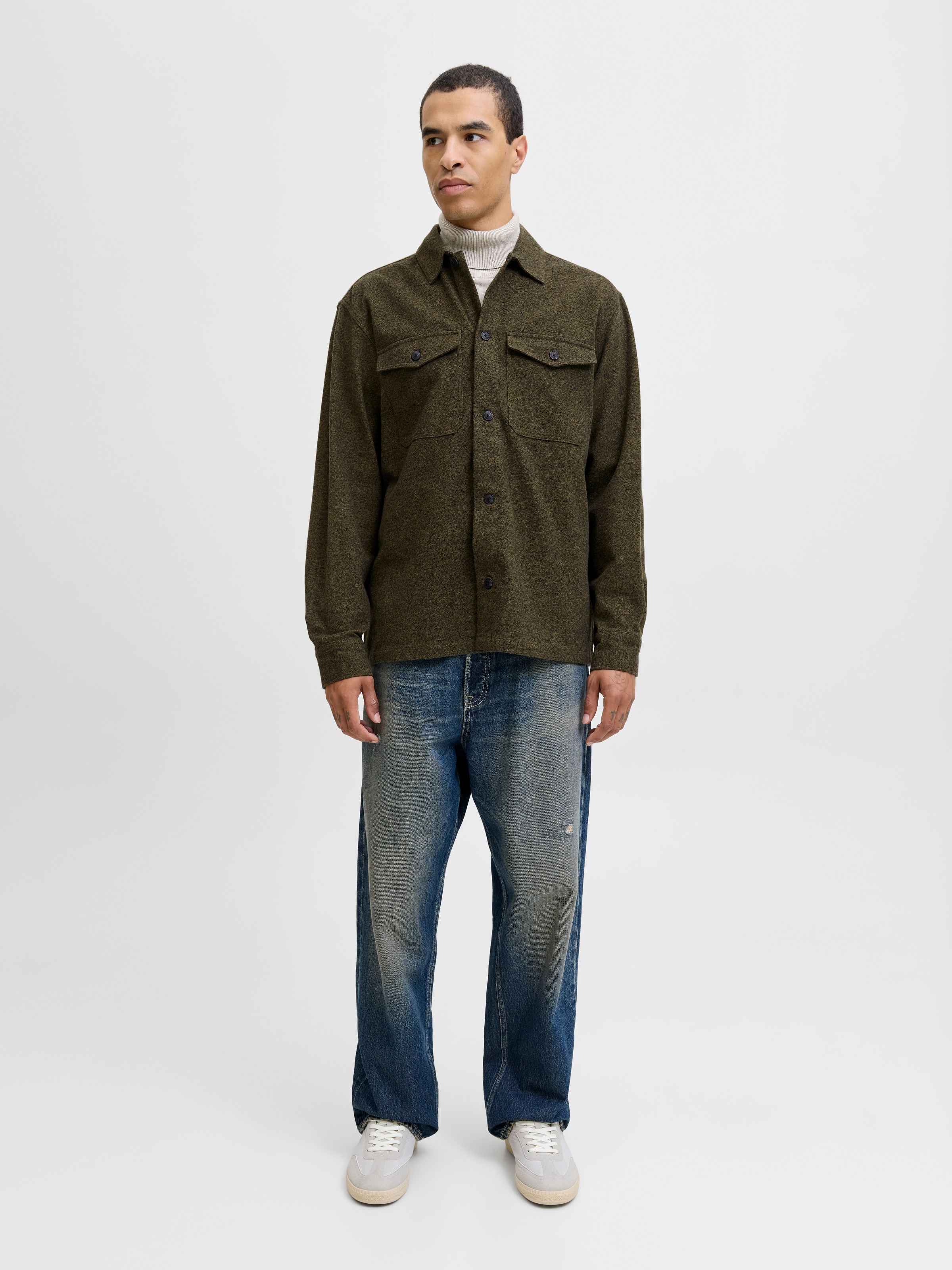 Jack & Jones Langarmhemd »JJEPERFECT MELANGE OVERSHIRT LS SN«