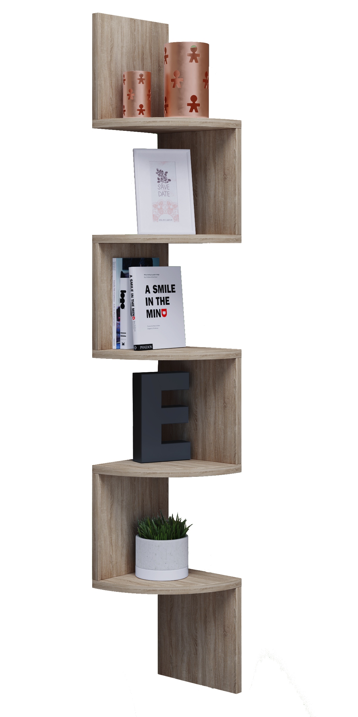 VCM Wandregal »Holz Wandregal Aufbewahrung Deko Eckregal Mintis«