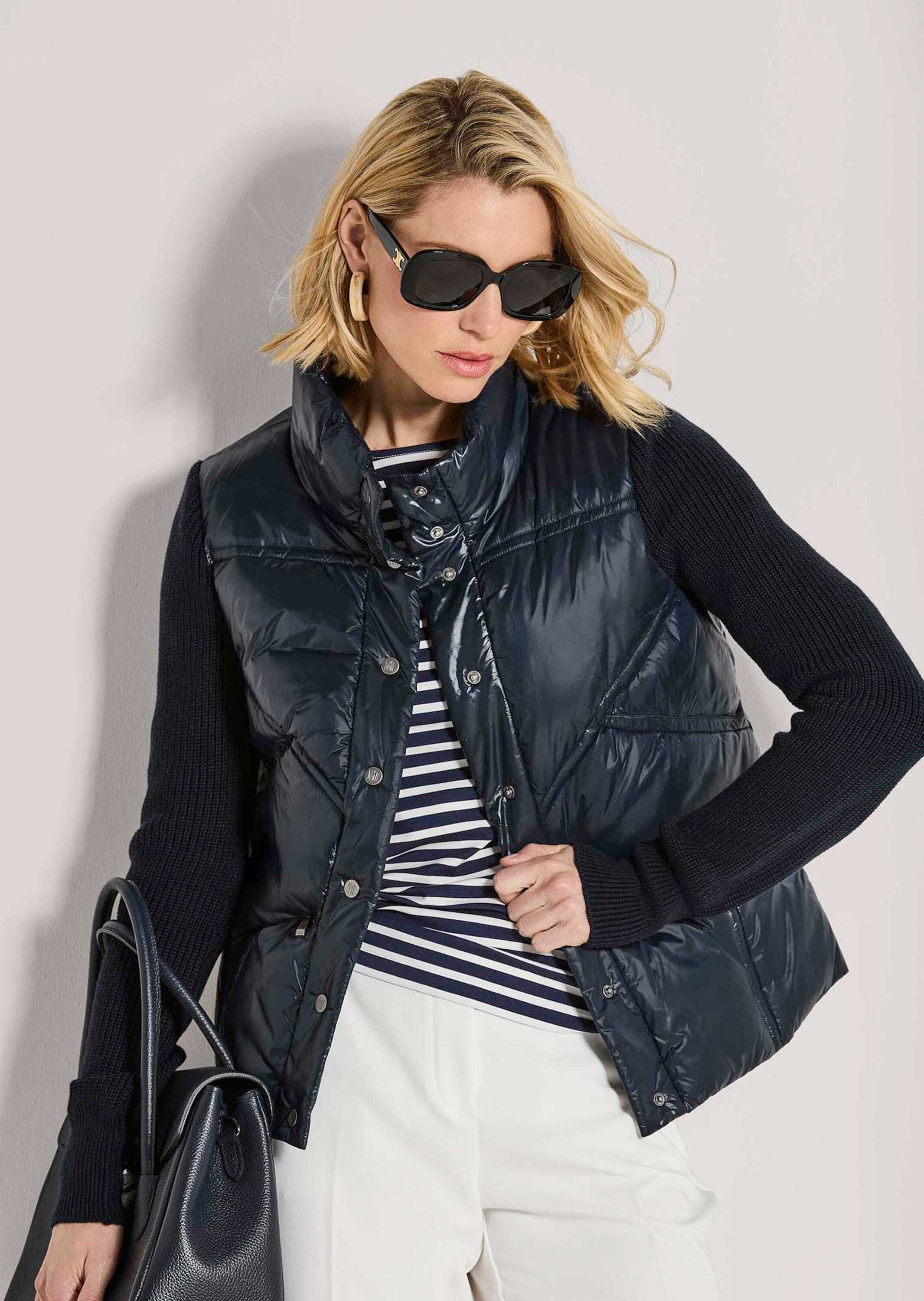 MADELEINE Kurzjacke »Steppjacke Sportive Übergangsjacke mit Strickärmeln« Strickärmel