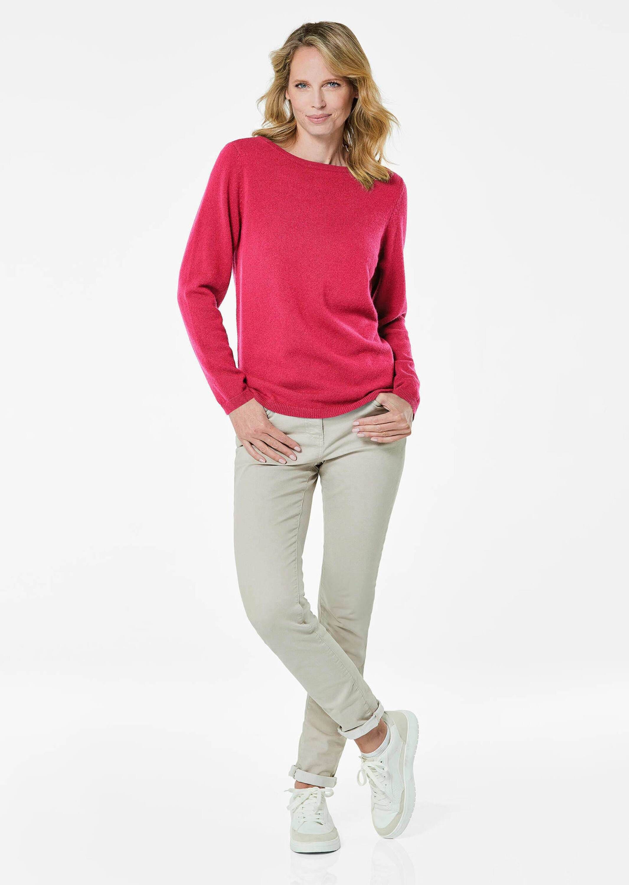 GOLDNER Strickpullover »Kurzgröße Feinstrickshirt mit U-Boot-Ausschnitt« keine/nicht relevant