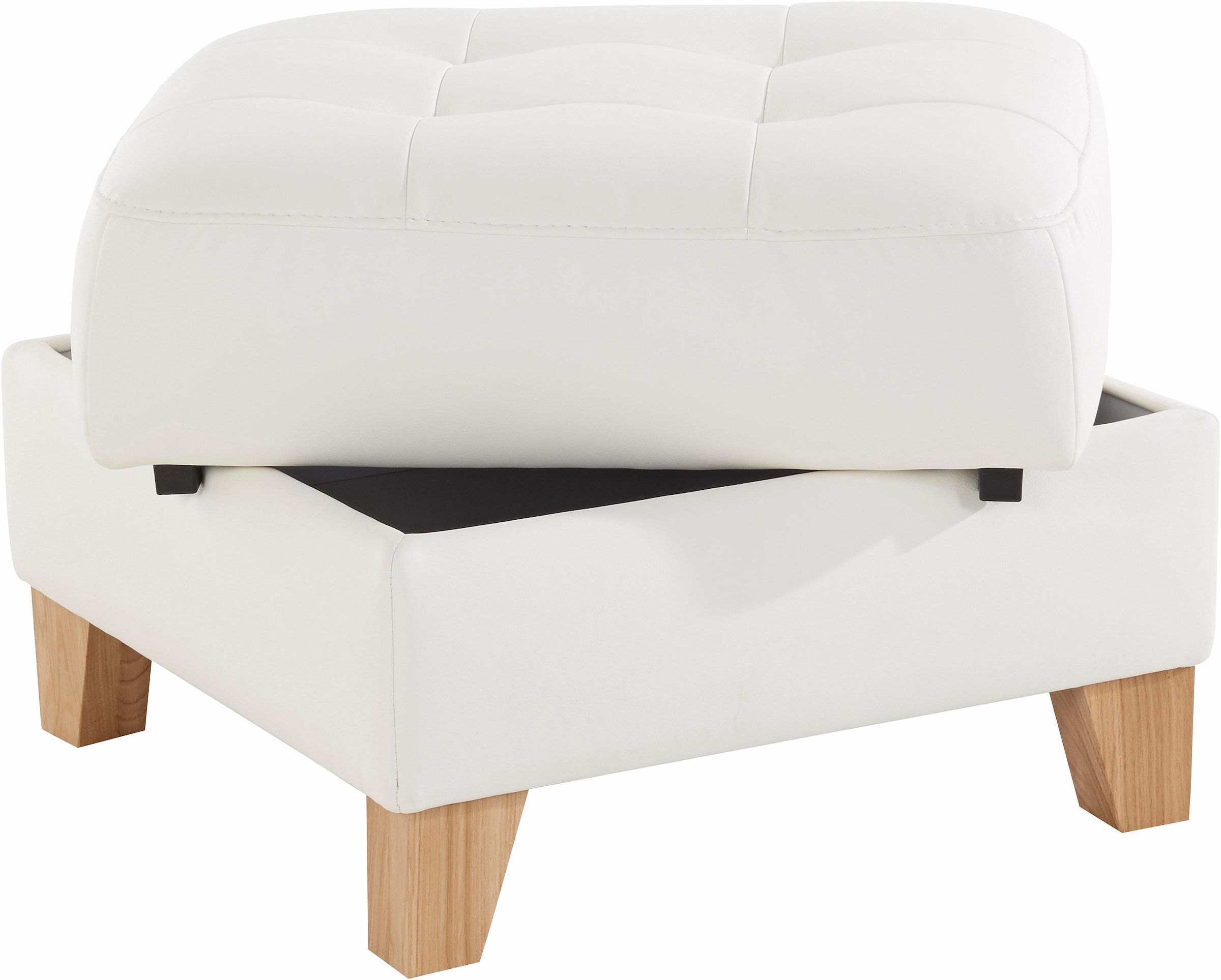 exxpo - sofa fashion Hocker »Elio bequemer Sitzkomfort und aufwendiger Detailverarbeitung« mit Staufach unter der Sitzfläche