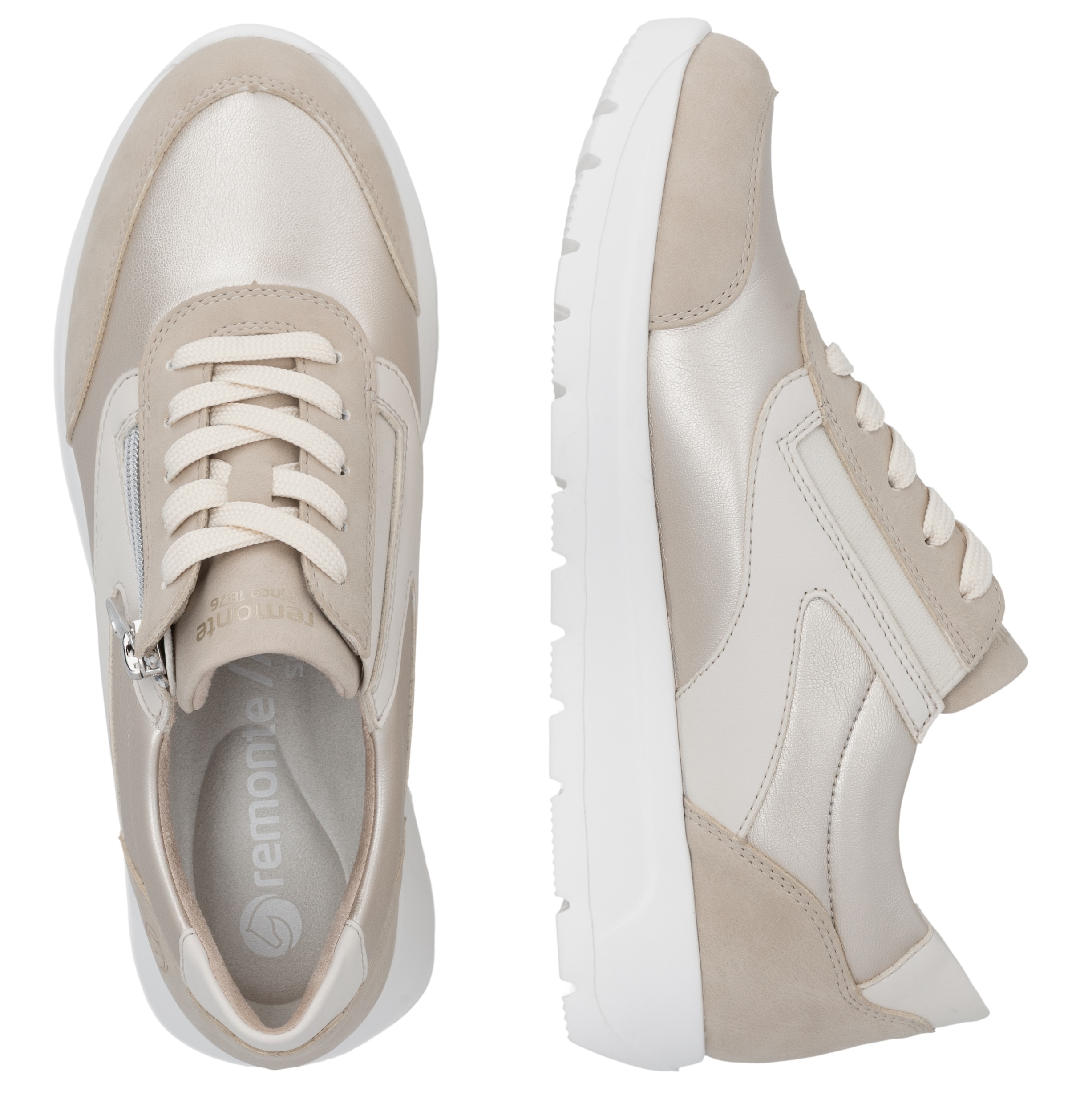 Remonte Keilsneaker  Schnürschuh, Halbschuh, Casual-Sneaker mit seitlichem Reißverschluss