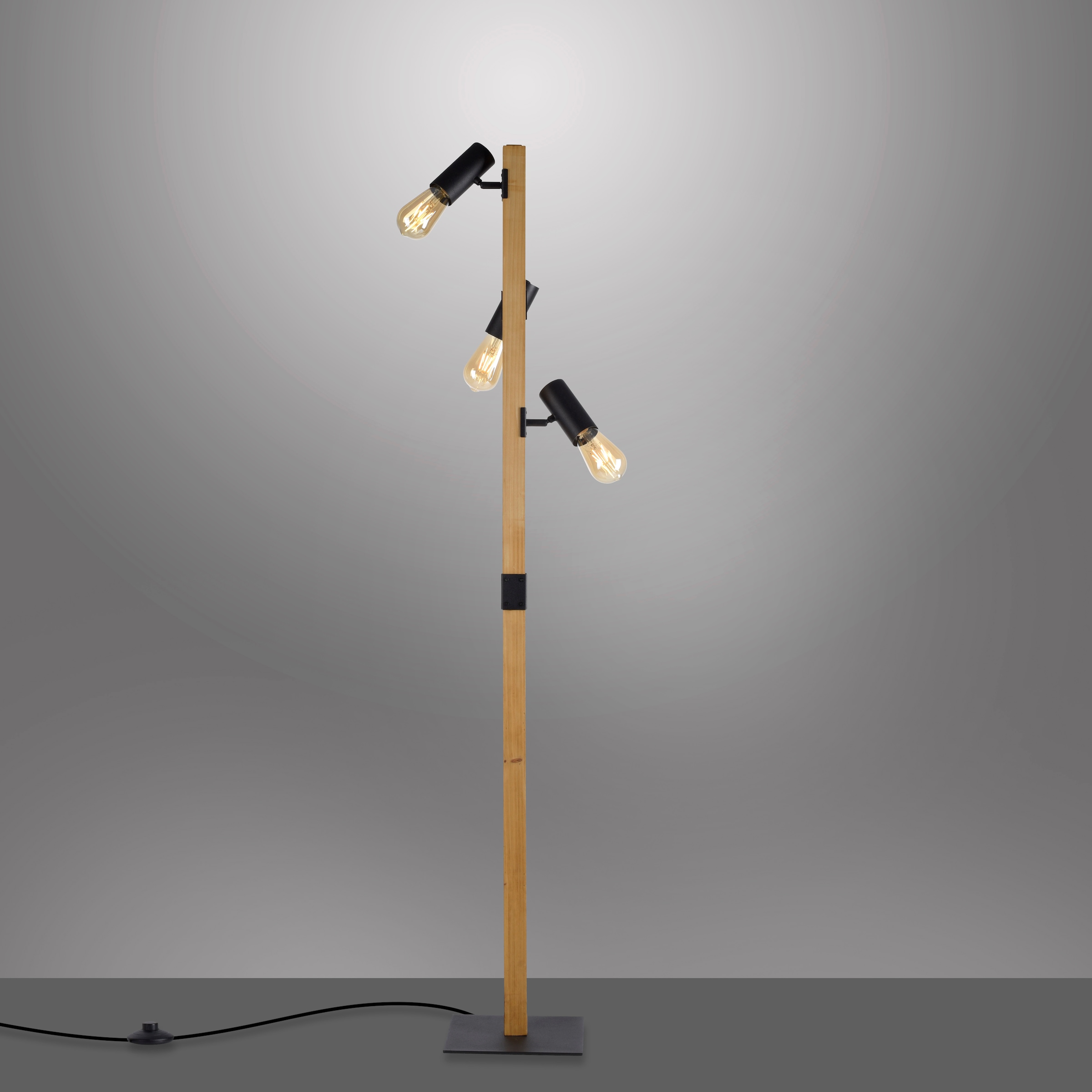 JUST LIGHT Stehlampe »PILON«, 3 flammig, Leuchtmittel E27 | ohne Leuchtmittel, ExklusiveE27, Schalter, Fußschalter