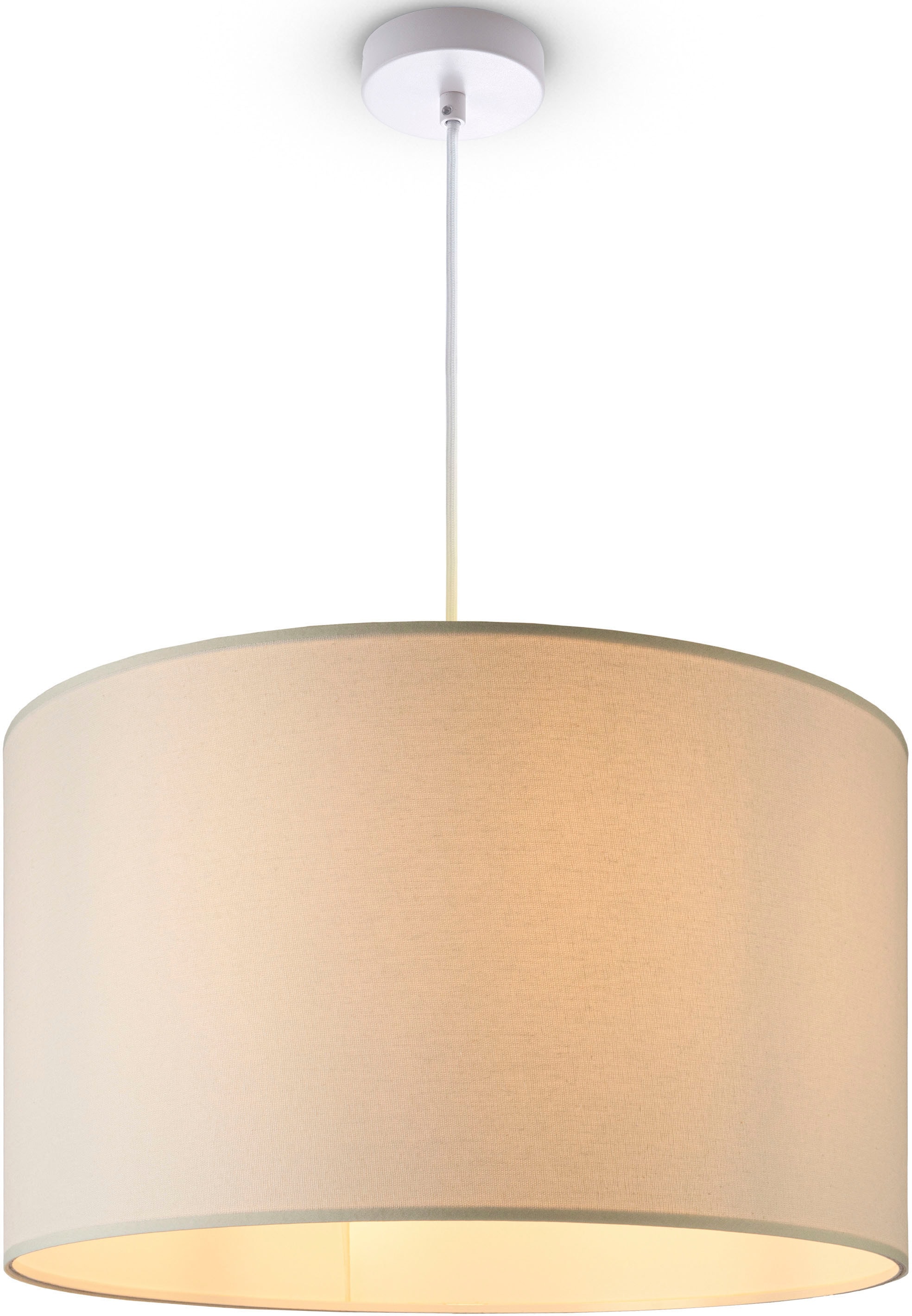 Paco Home Pendelleuchte »HUGO CANVAS UNI COLOR« E27 Wohnzimmer Stoff Lampenschirm Skandinavisch Uni Pendelleuchte Modern