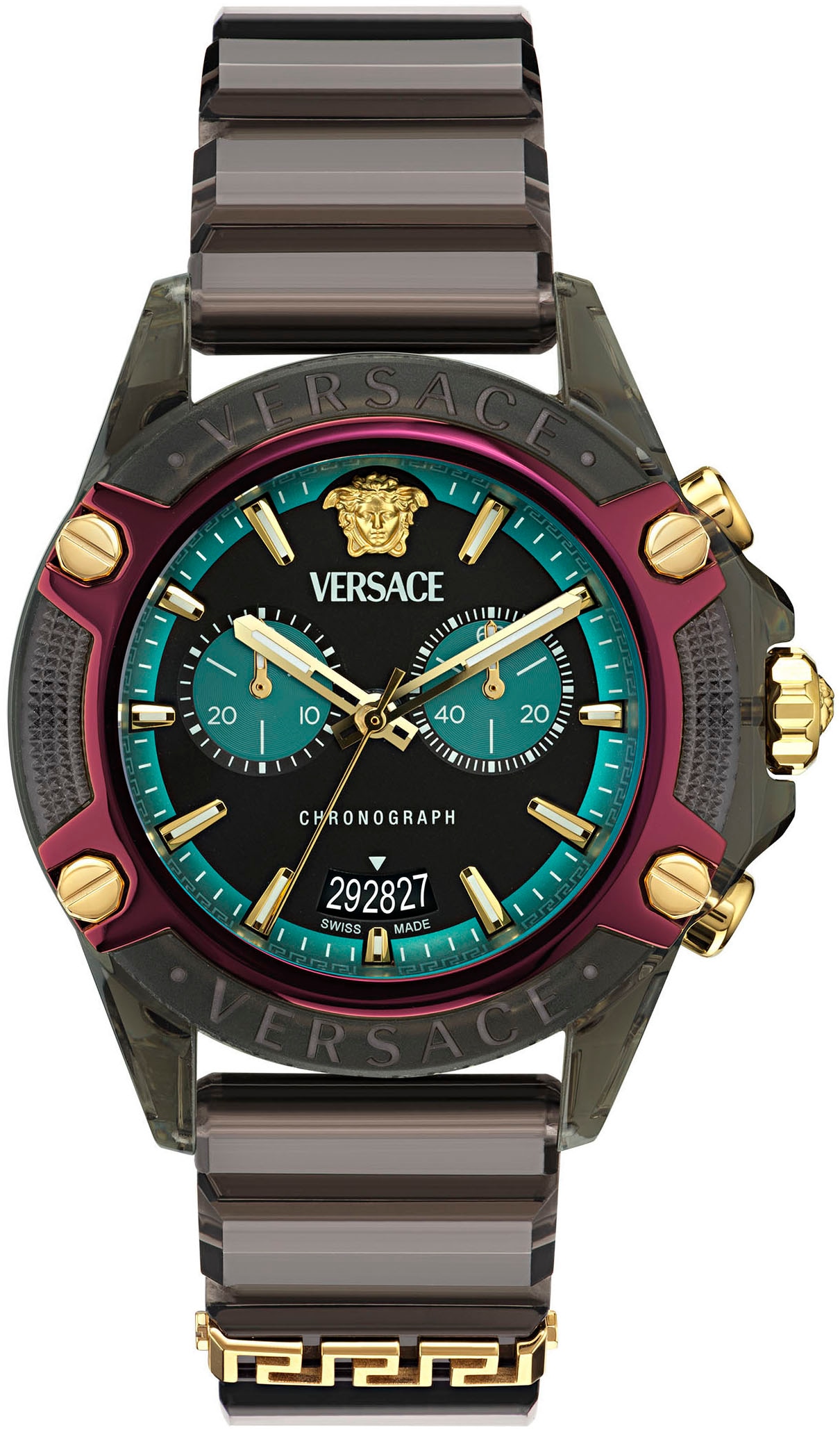 Versace Chronograph »ICON ACTIVE«, Quarzuhr, Armbanduhr, Herrenuhr, Datum, Stoppfunktion, Swiss Made