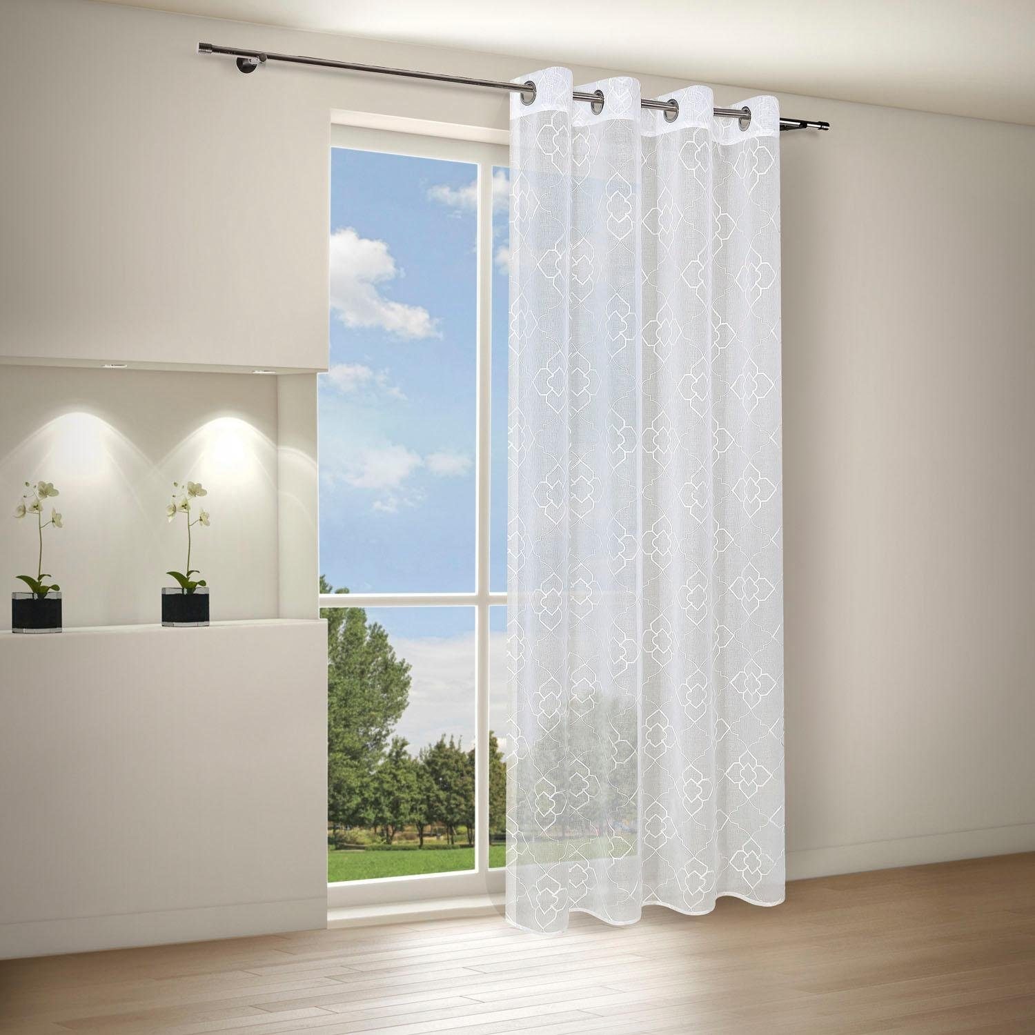 Gerster Vorhang »Debby«, (1 St.), HxB: 235x140, Ösenschal mit Allover Stickerei