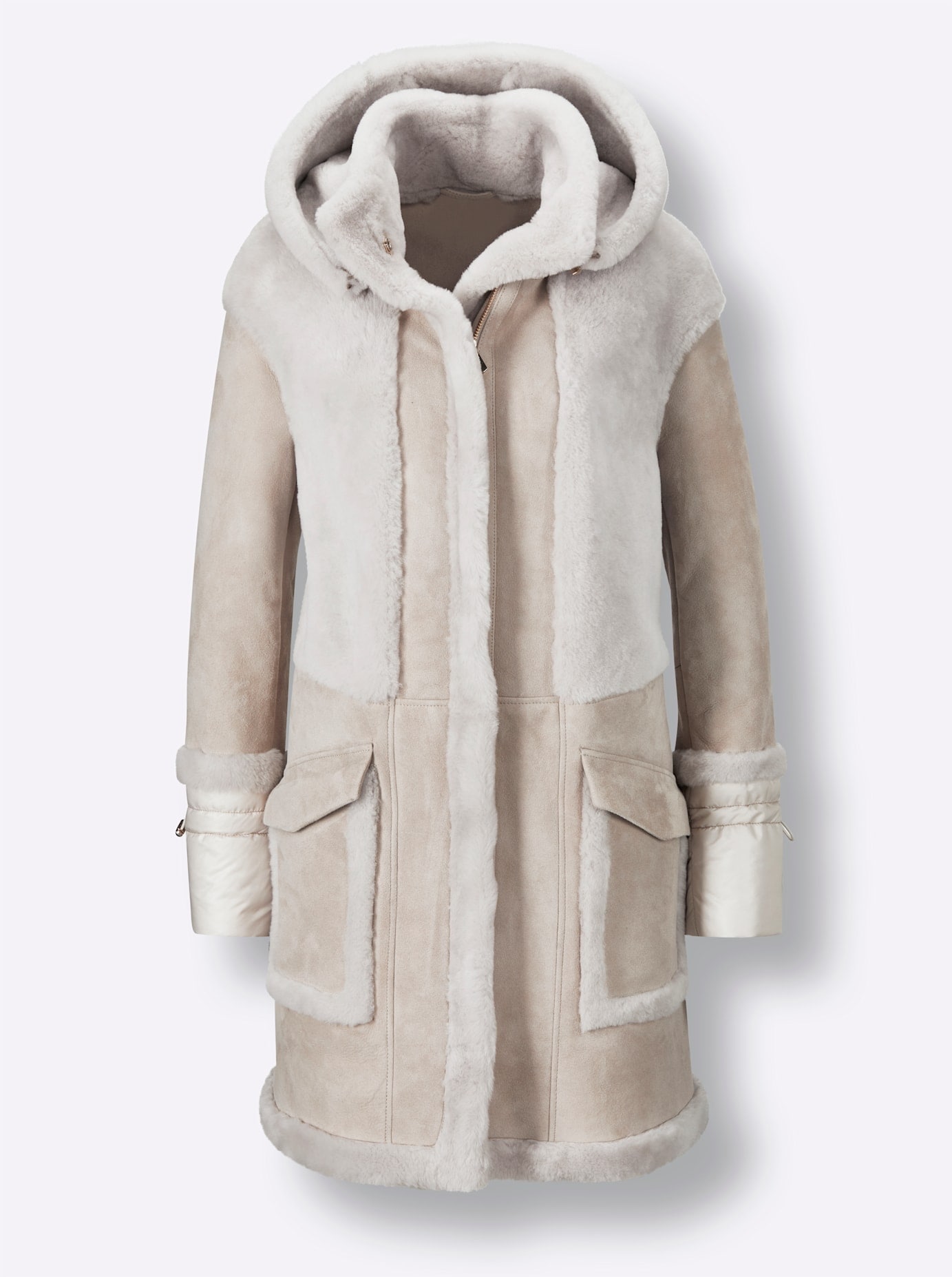 Mainpol Lederjacke, mit Kapuze