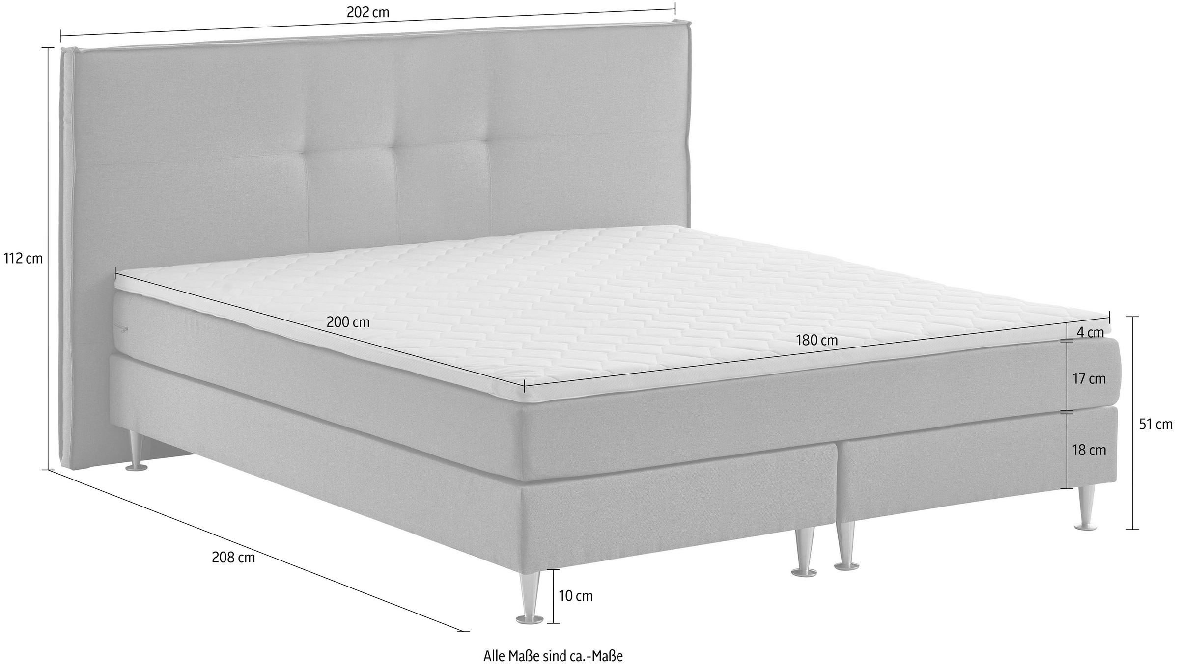 ATLANTIC home collection Boxbett »Barnett«, mit Taschenfederkern-Matratze und Topper