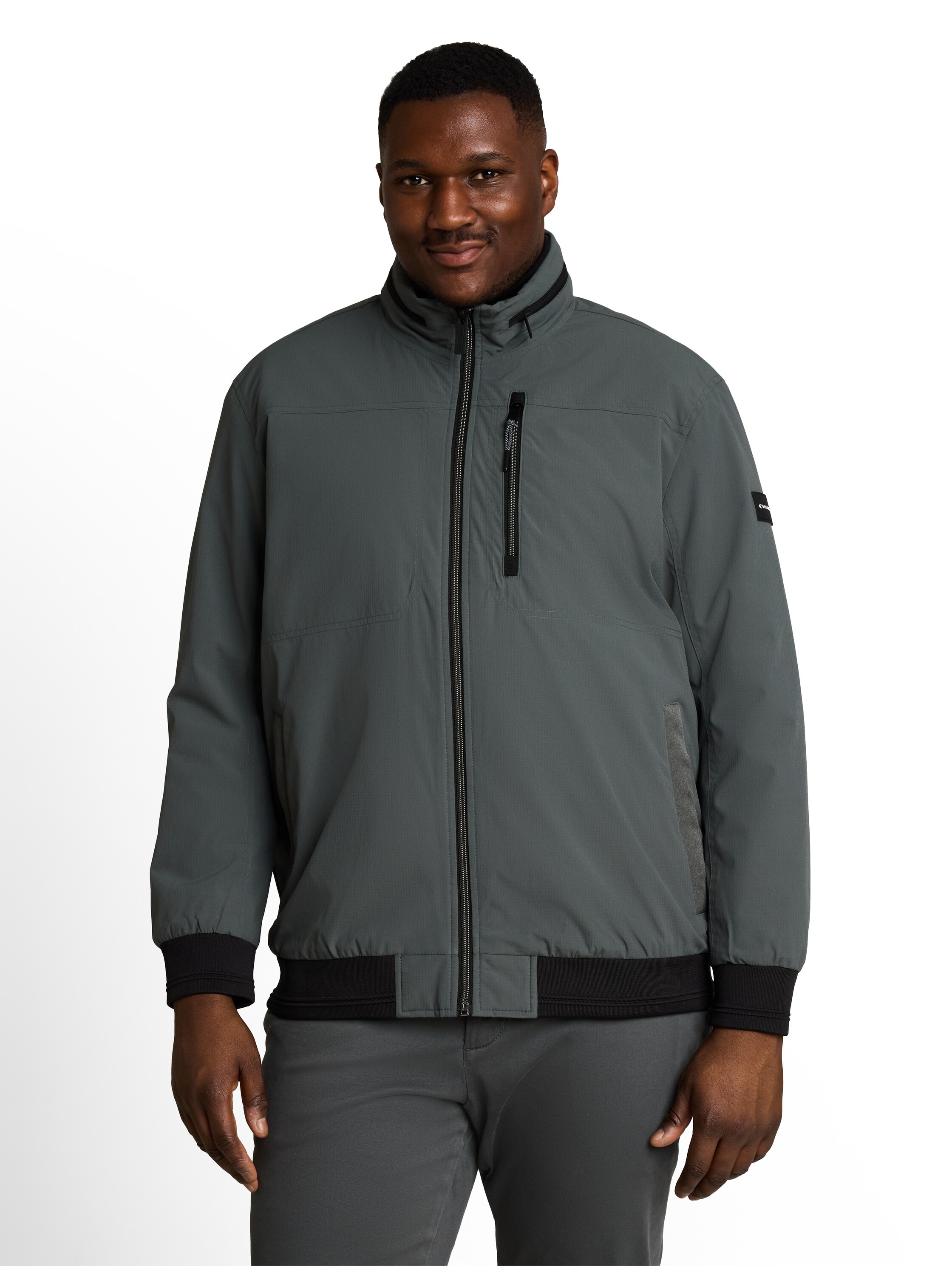 TOM TAILOR PLUS Blouson mit Kapuze mit Stehkragen und Reißverschluss / Große Größen