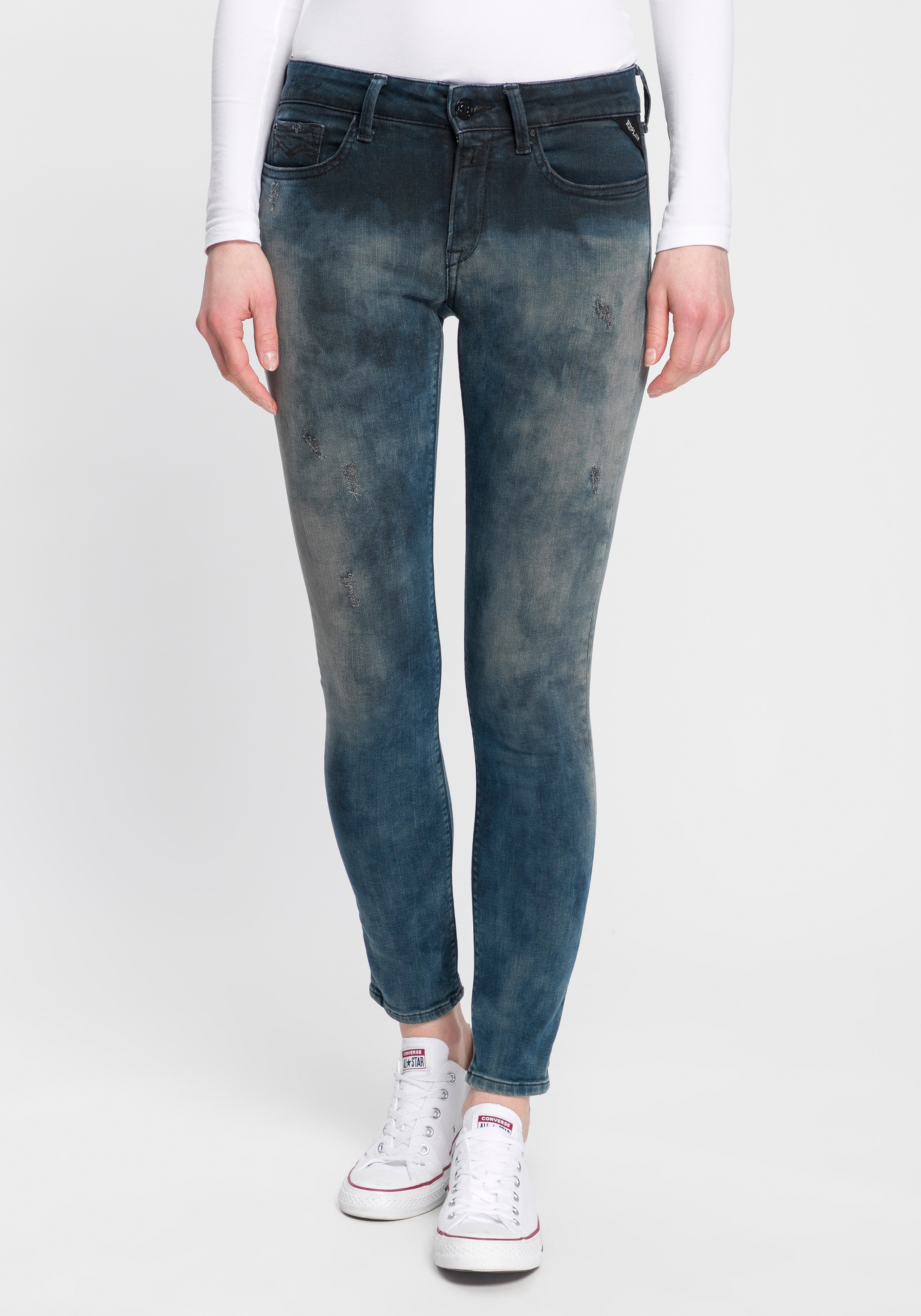 Replay Skinny-fit-Jeans »New Luz«, cooles Design - in verwaschener Optik