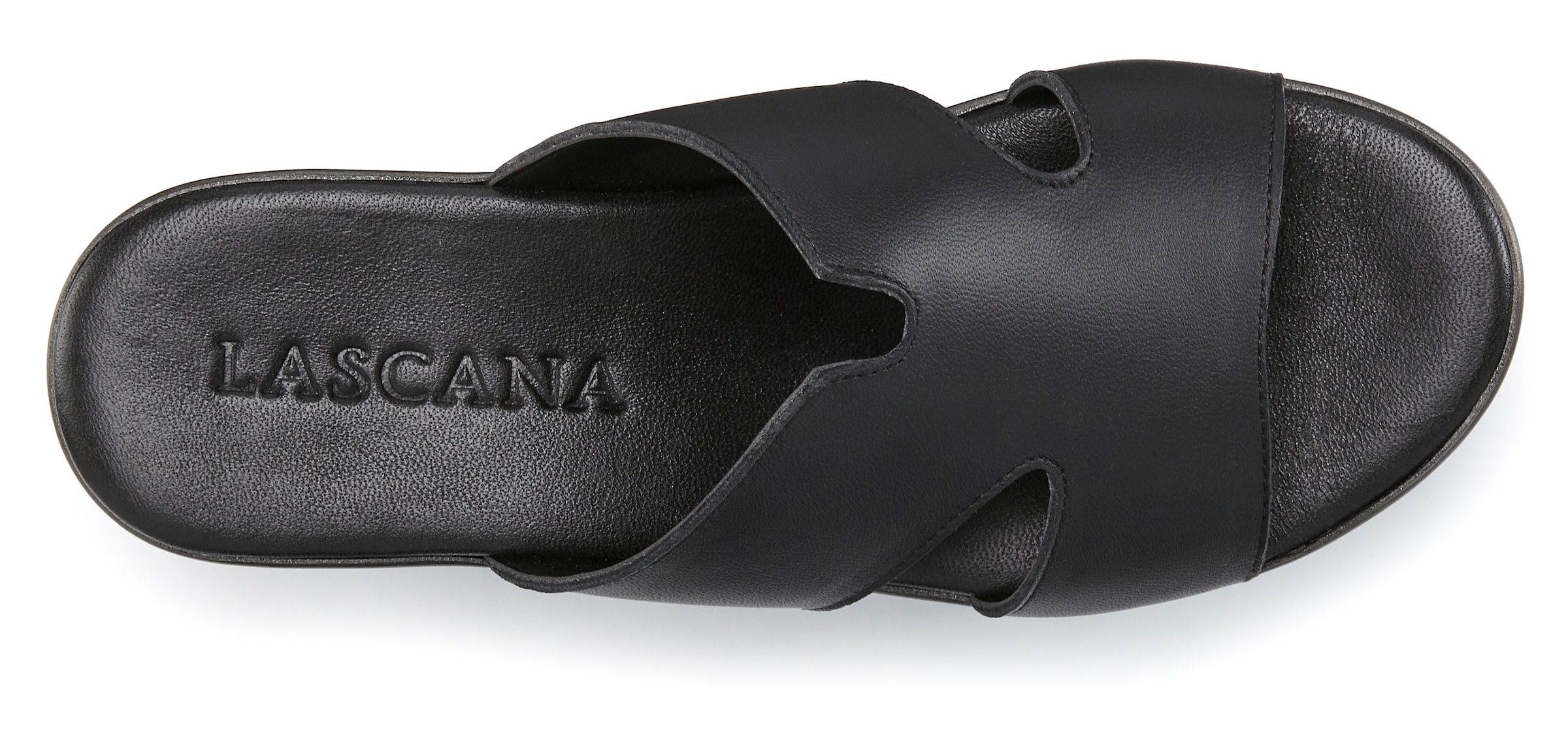 LASCANA Pantolette »Sandale, Sommerschuh, Mule«  aus Leder mit Keilabsatz