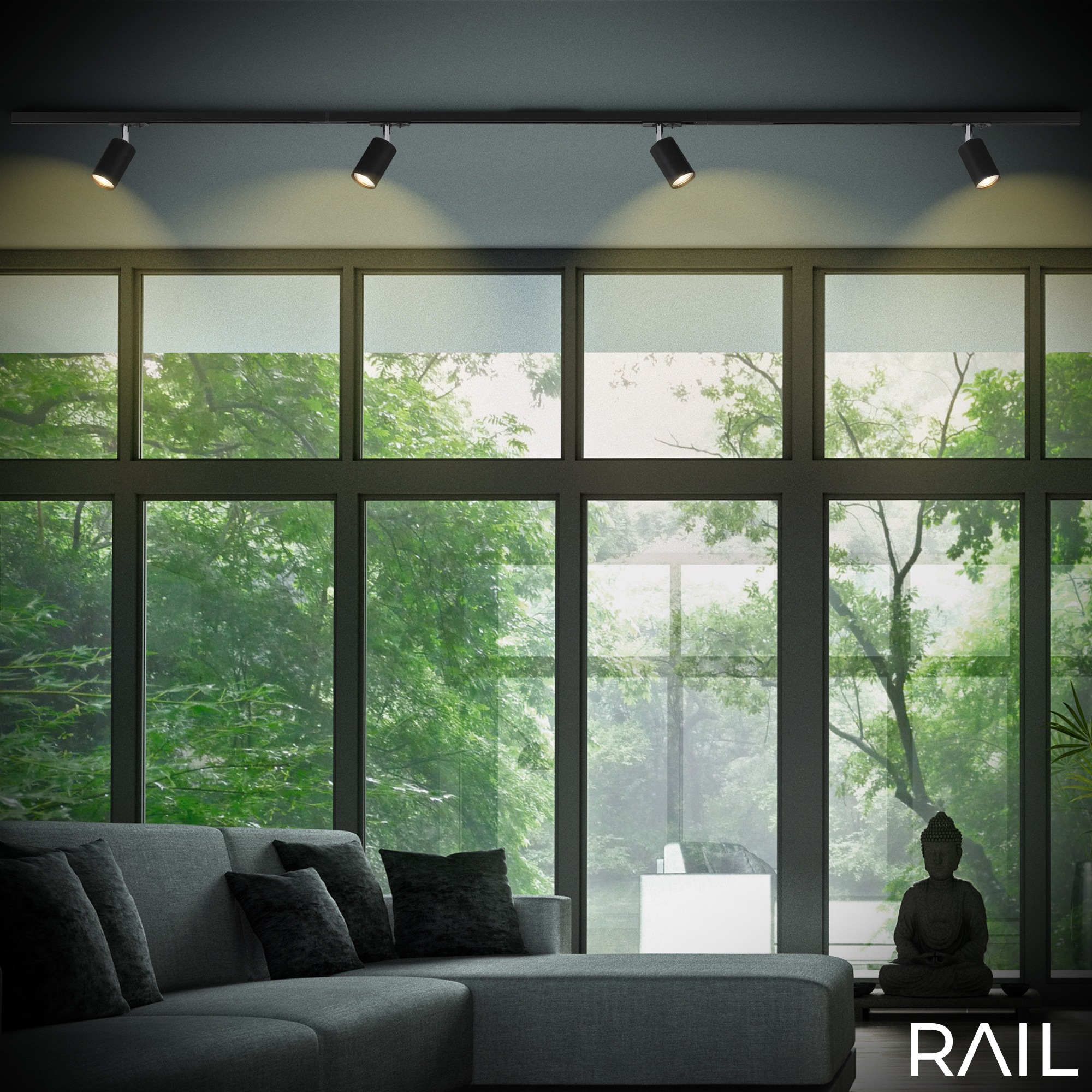 Briloner Leuchten Schienensystem-Sets »RAIL« GU10 9 Stk. Schienensystem Rail 1,5 m Schwarz max. 9W Decke Wohnzimmer Büro Küche