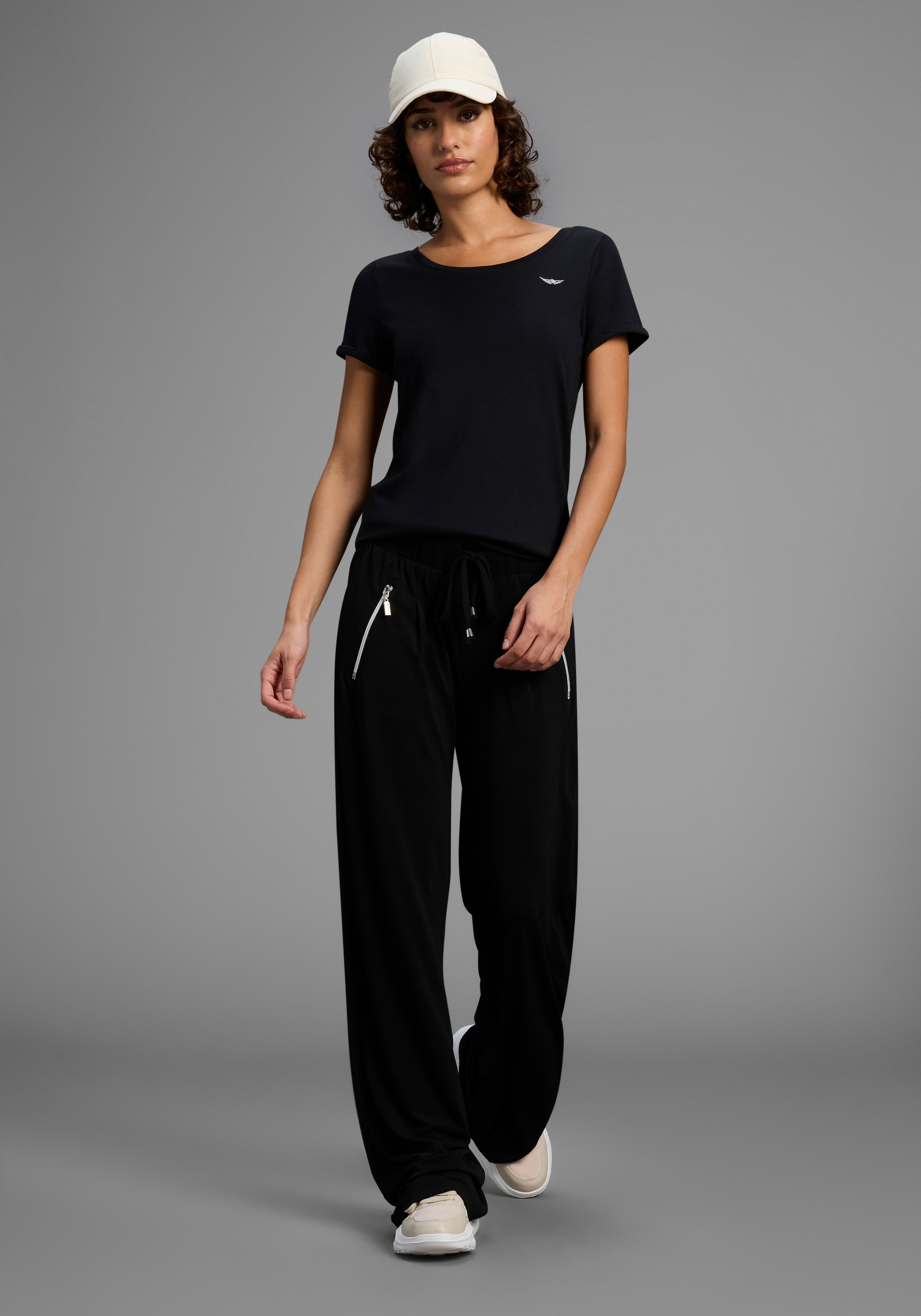 Arizona T-Shirt Kurzarm,  figurbetont,  Basic-Stil,  aus Baumwollmischung