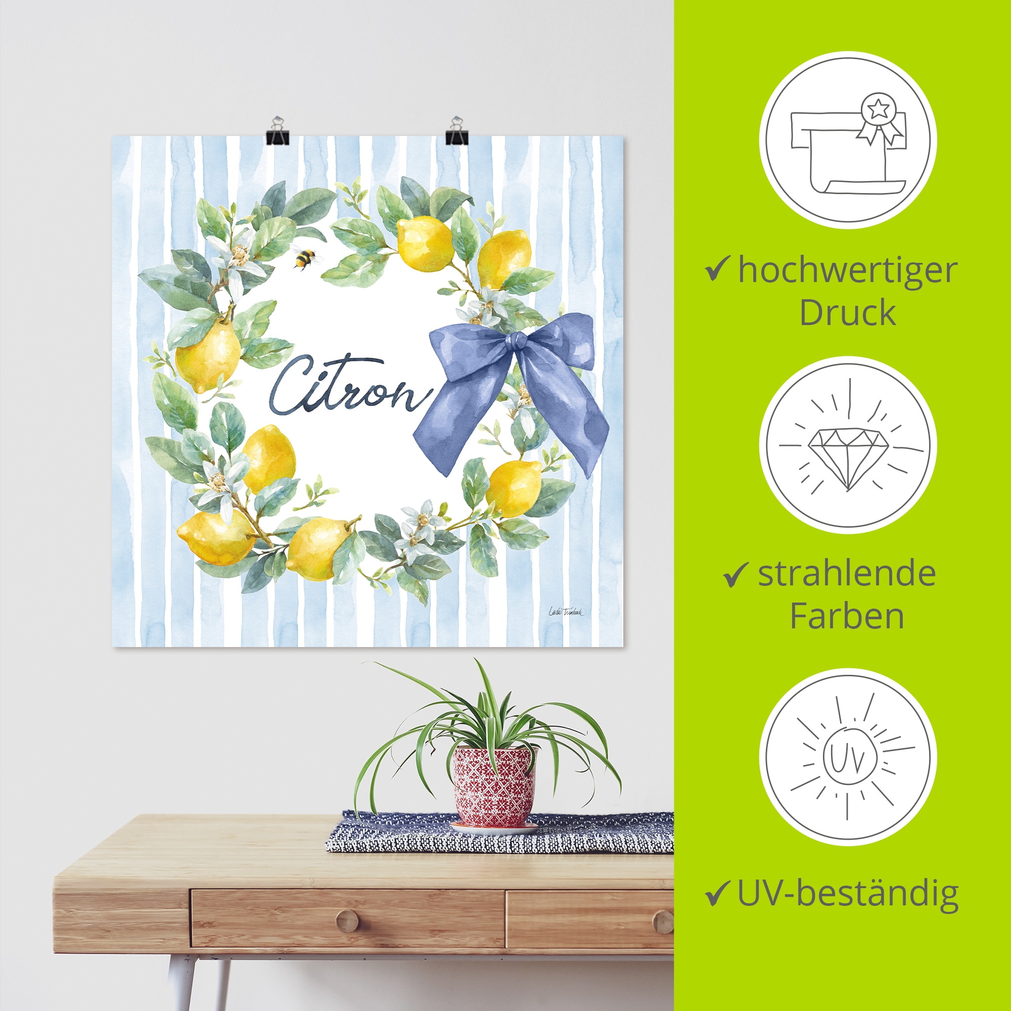 Artland Wandbild »Le Citron III« Arrangements 1 Stk. tlg. als Alubild, Leinwandbild, Poster, Wandaufkleber in verschied. Größen