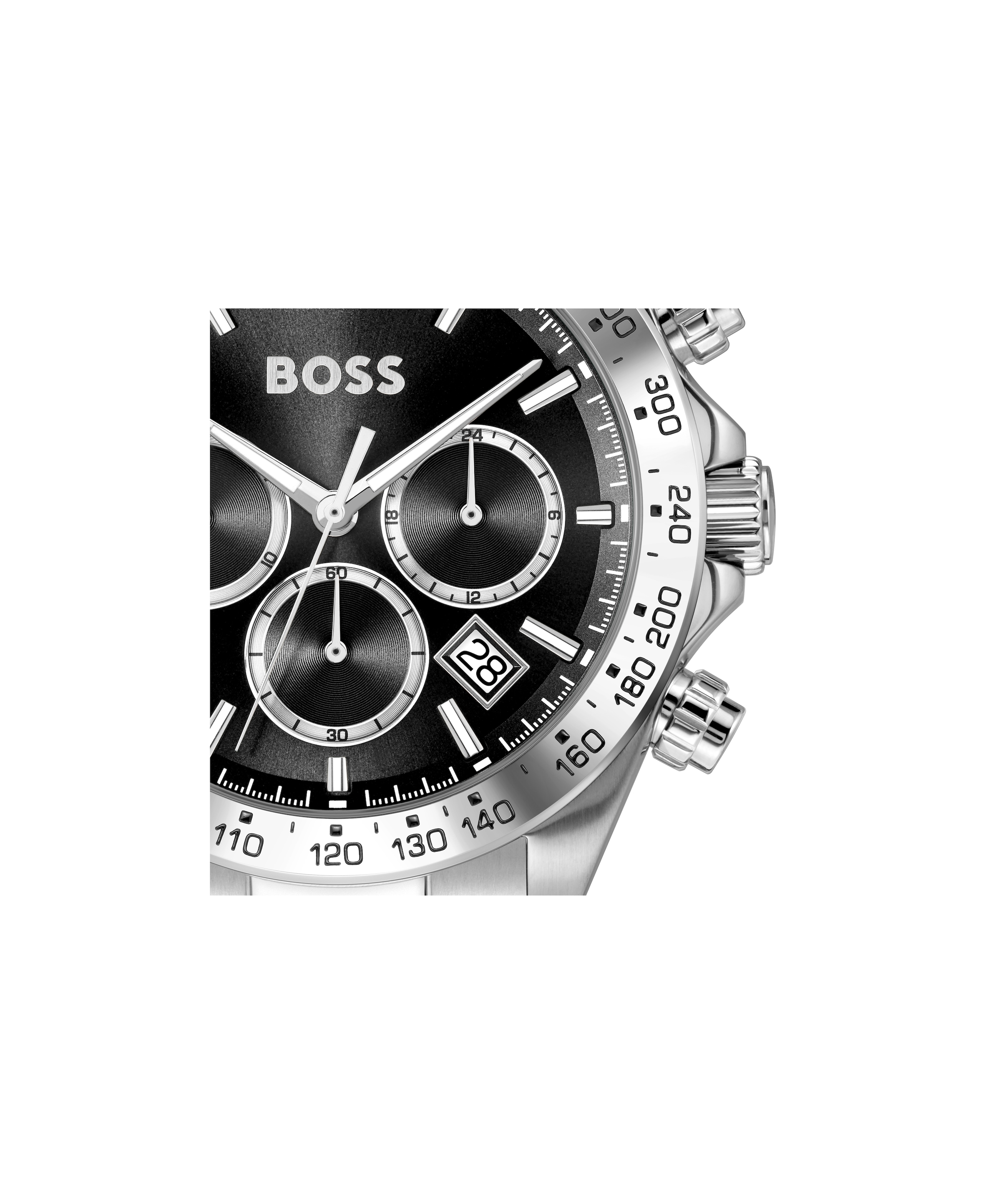 BOSS Chronograph »HERO 2.0« Quarzuhr, Armbanduhr, Herrenuhr, Edelstahlarmband, analog, Tag