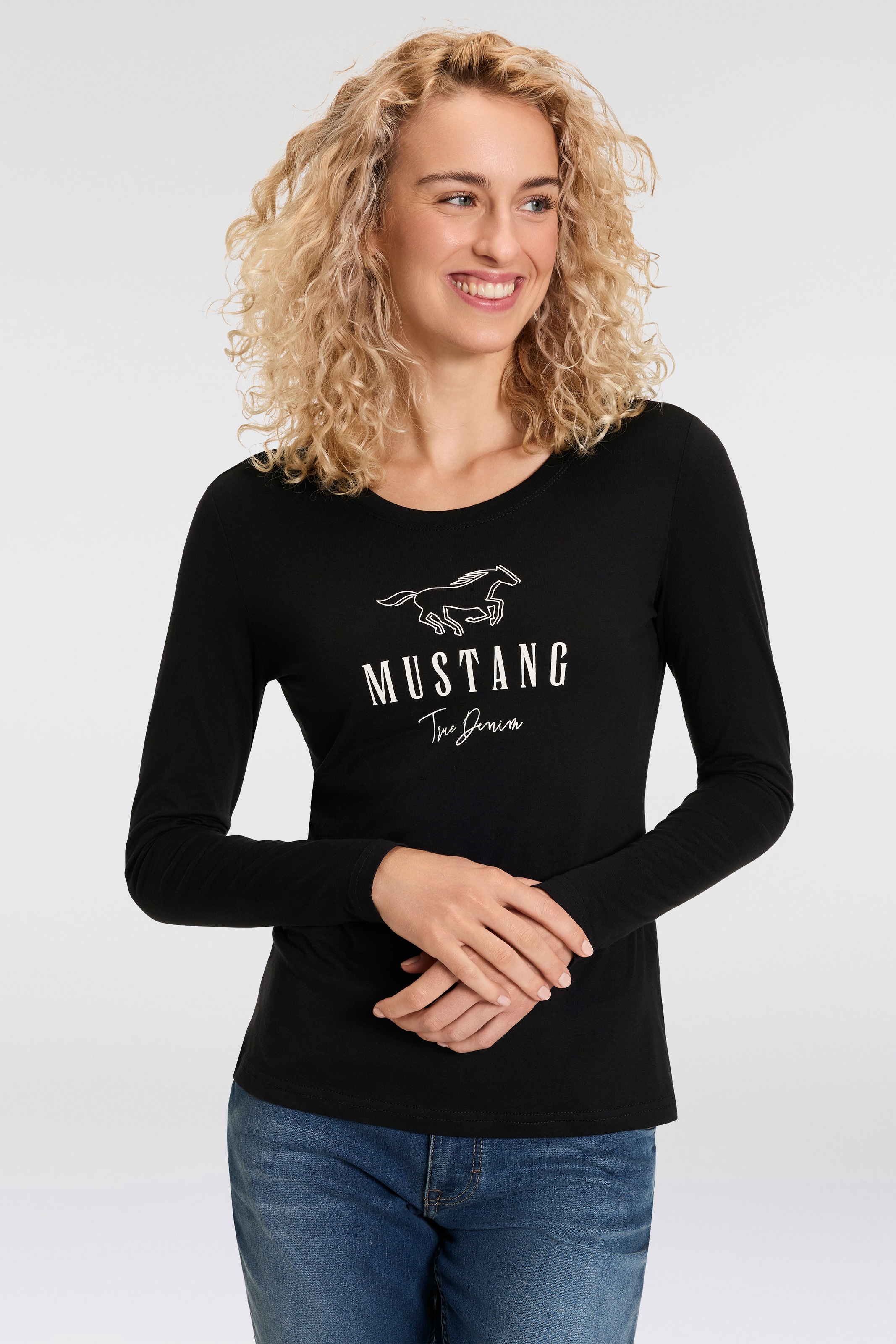 MUSTANG Langarmshirt, Slim Fit