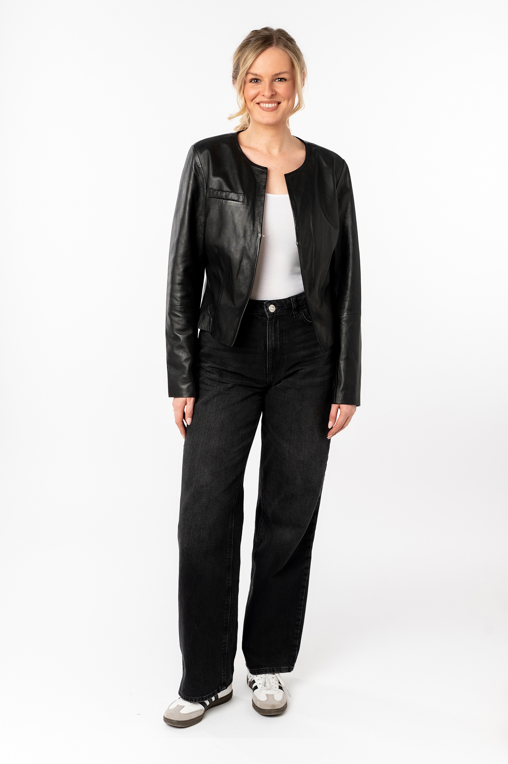 Mauritius Lederjacke »MWLelia«, kragenlos