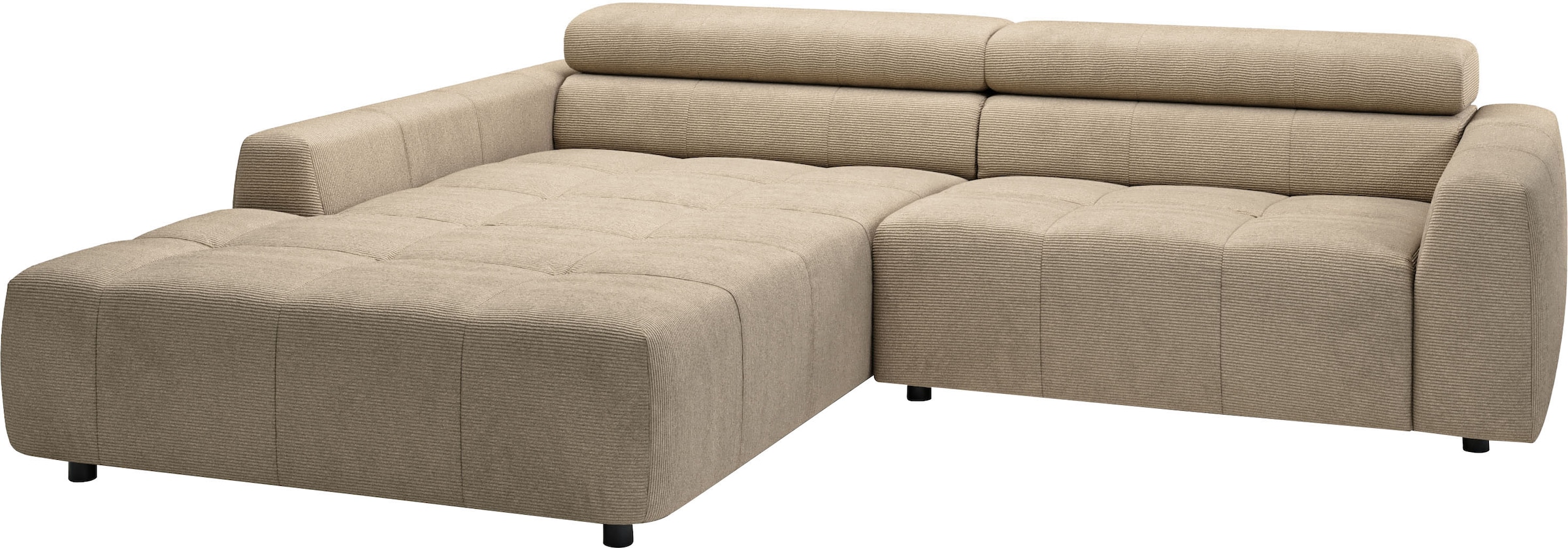 3C Candy Ecksofa »Denver auch mit Cord- und Easy care-Bezug,  Kopfteilverstellung L-Form« wahlweise. mit motorischer Sitztiefenverstellung