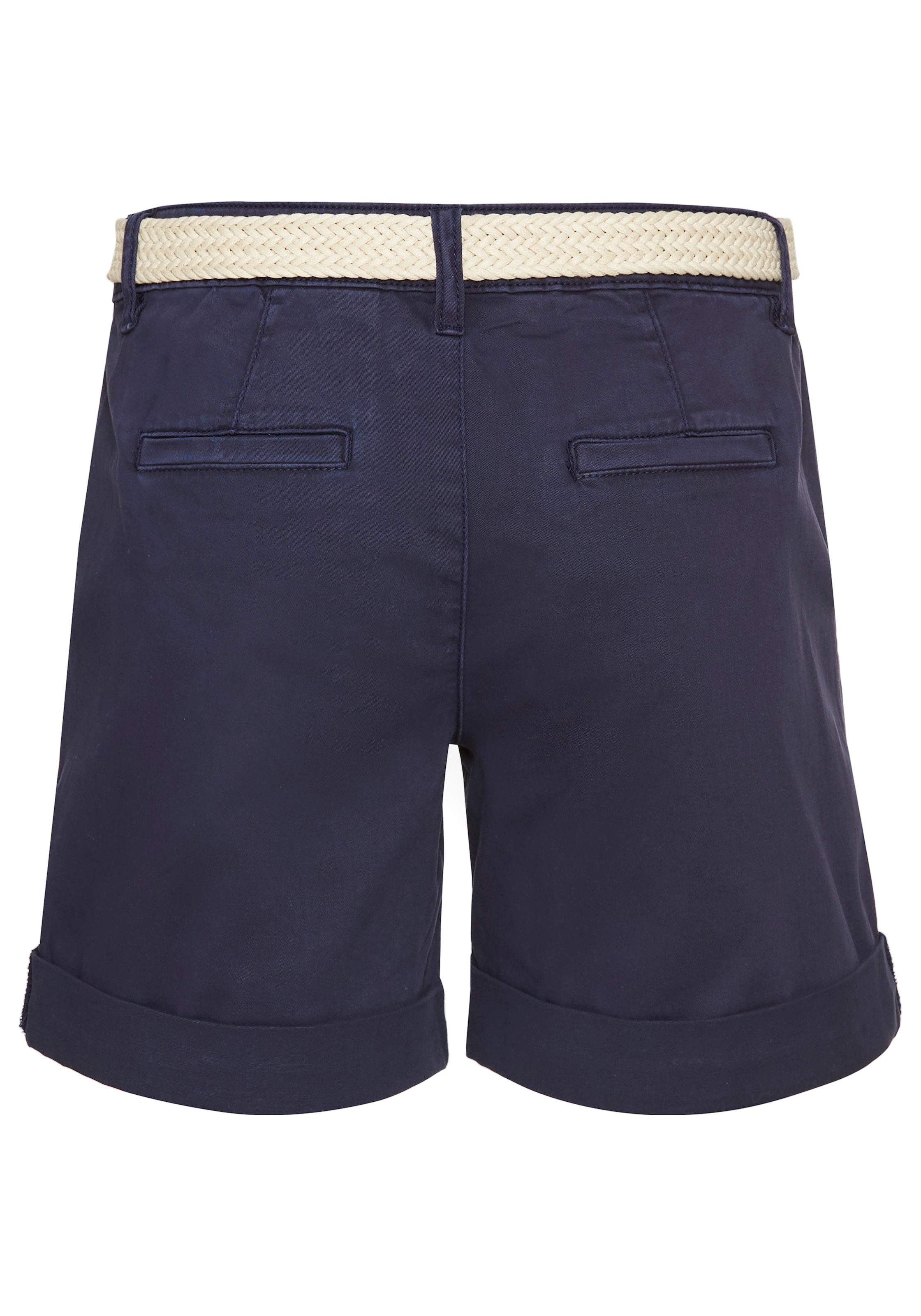 DELMAO Shorts, (2 tlg., inklusive Stoffgürtel), in trendiger Turn-up Form