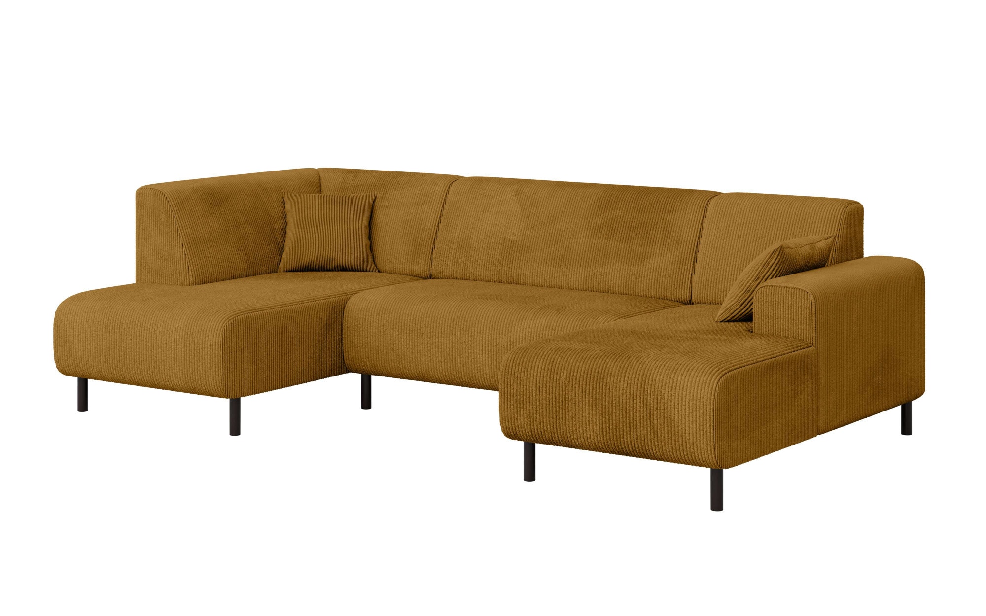 Home affaire Wohnlandschaft »ARROS U-Form mit Wellenunterfederung, Maße B/T/H: 300/163/81 cm«, incl. Zierkissen, mit Recamiere links/rechts bestellbar, auch in Cord