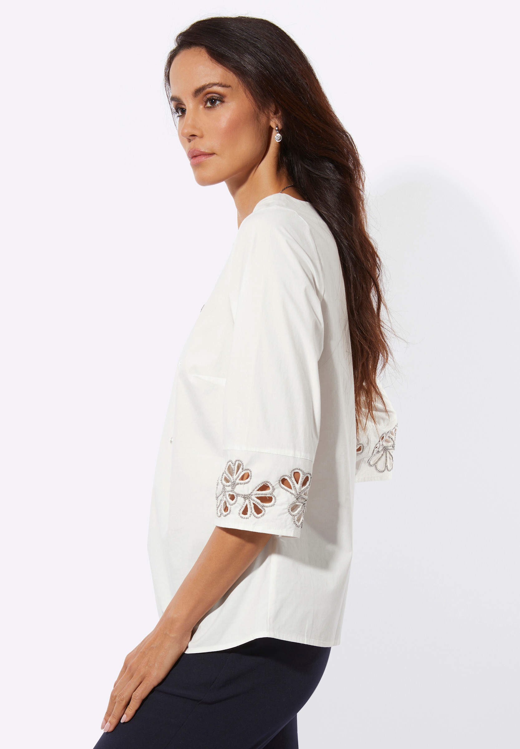 creation L Schlupfbluse »Baumwoll-Bluse Baumwollbluse in bequemer Schlupfform«