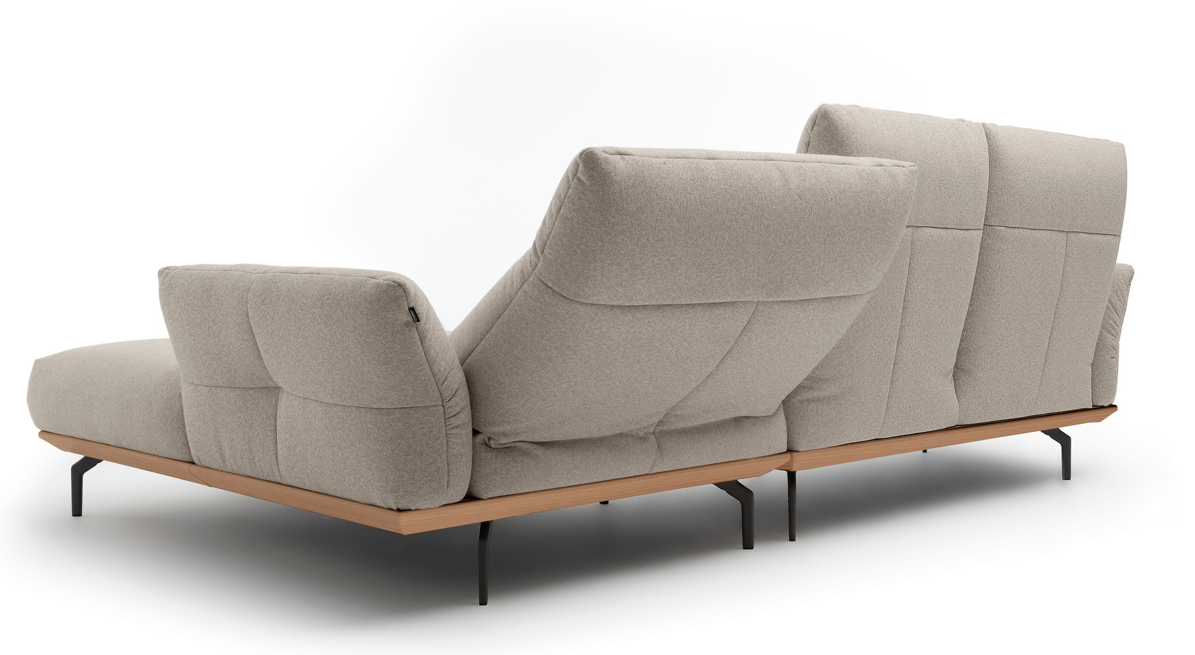 Creation BY ROLF BENZ Ecksofa »CR.460«, Sockel in Eiche, Alugussfüße in umbragrau, Breite 298 cm