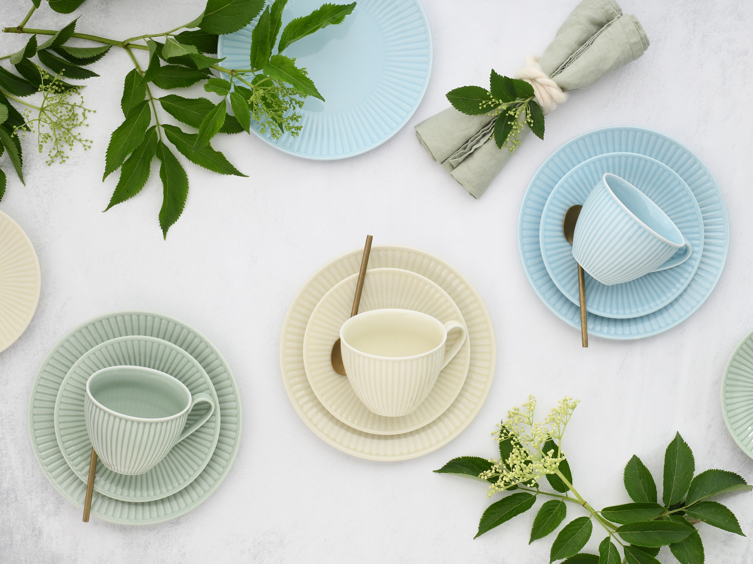 CreaTable Kaffeeservice »Valencia Pastell, Kaffee-Service 18-tlg« Elegant, Boho Chic