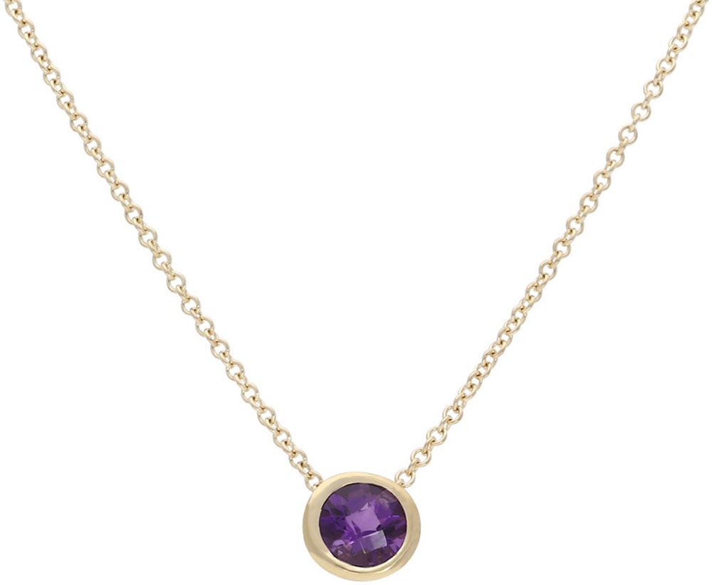 Firetti Kette mit Anhänger »Schmuck Geschenk Gold 585 Halsschmuck Halskette Erbskette Solitär«, mit Peridot oder Amethyst