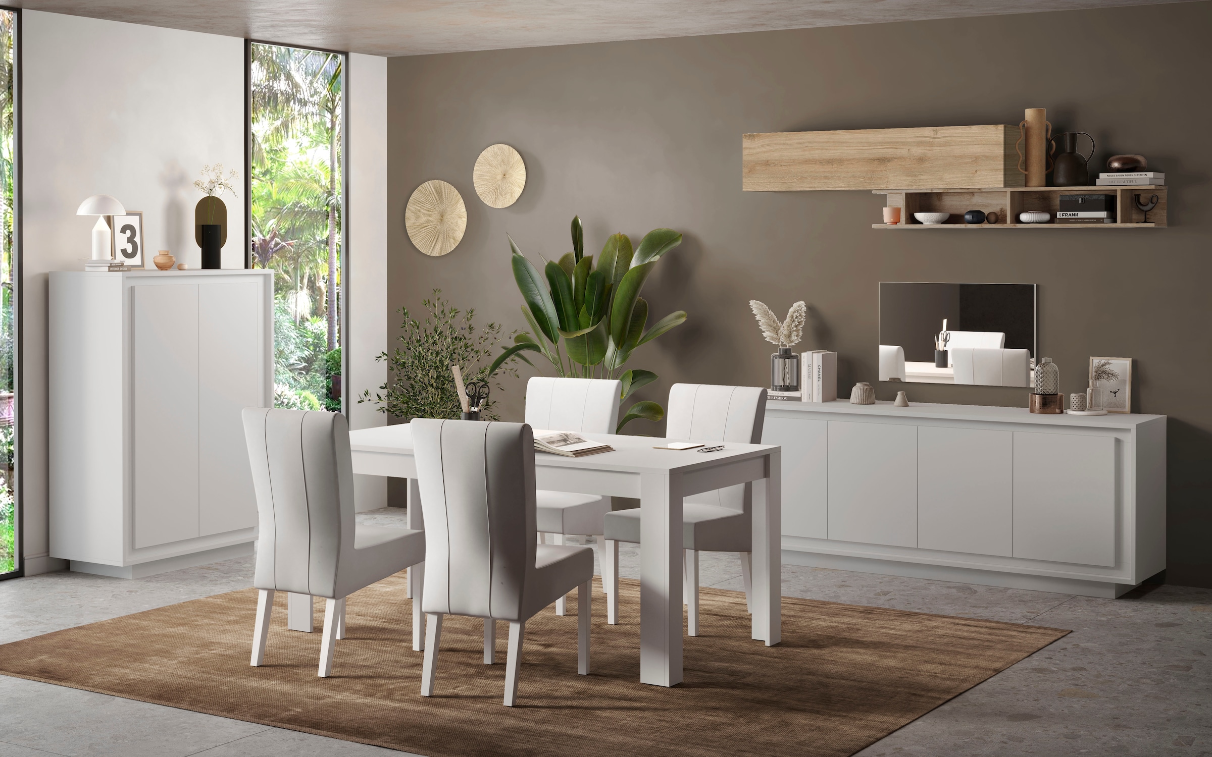 Home affaire Highboard »Sky, B/H 106/171 cm, Stauraumschrank/Hochkommode, 2 Türen« Softclosing, Korpus & Front 22 mm stark, Rahmen-Optik