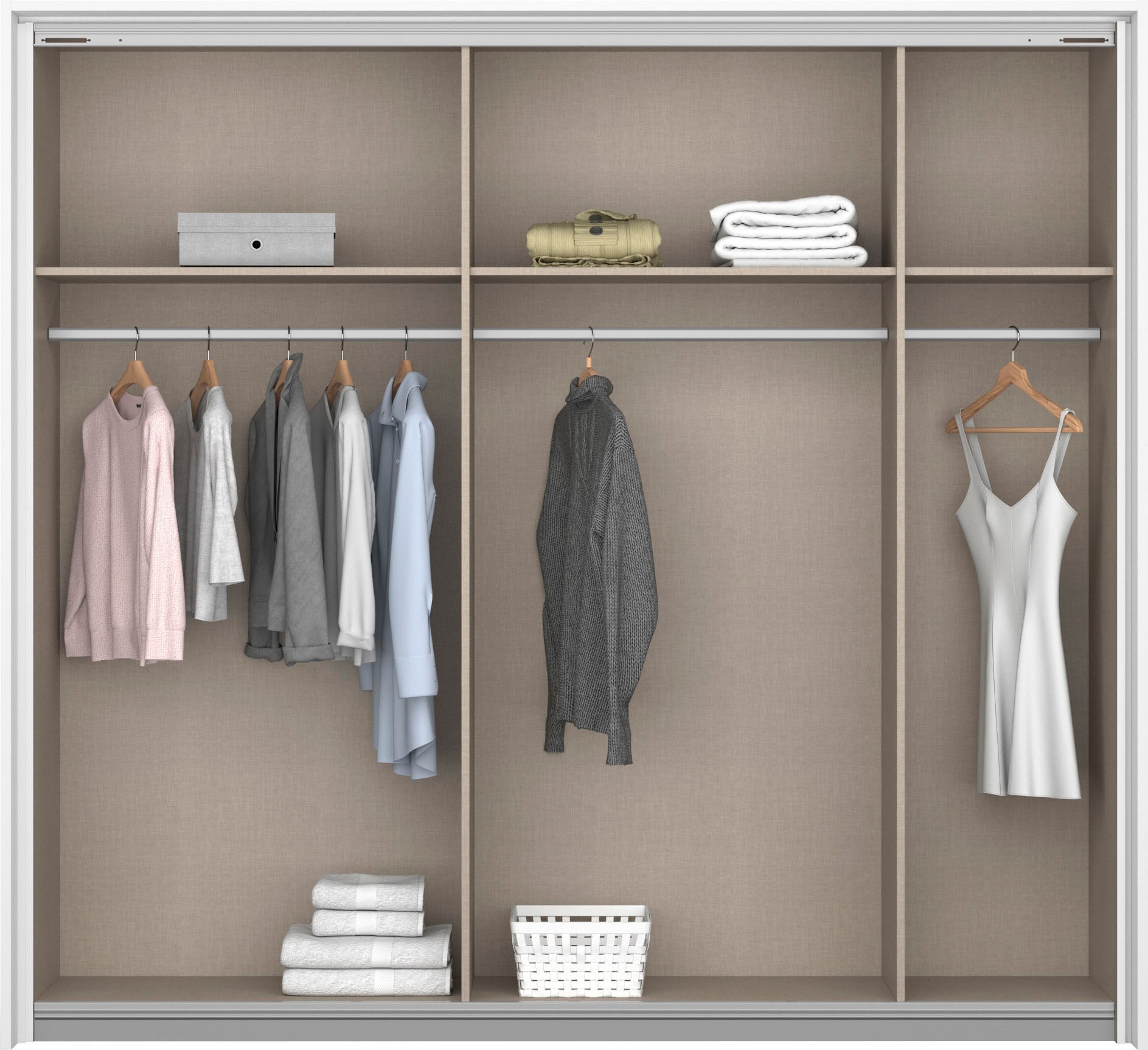 rauch Schwebetürenschrank »Quadra Kleiderschrank BESTSELLER Schrank Gaderobe«, mit Möglichkeit zur individuellen Frontgestaltung, leichtgängige Türen