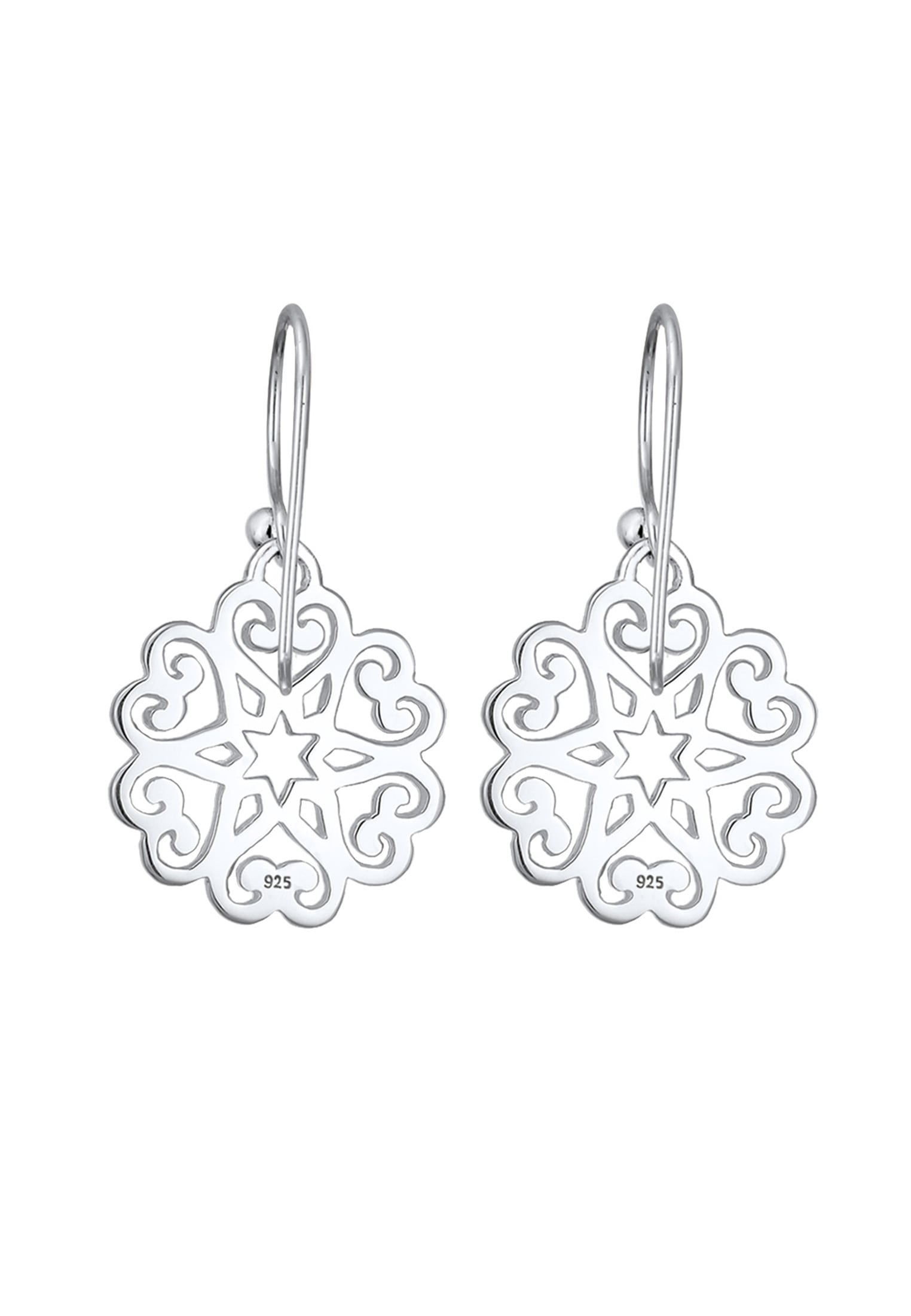 Elli Paar Ohrhänger »Ohrringe Ornament Herz Sterne Floral 925 Sterling Silber«