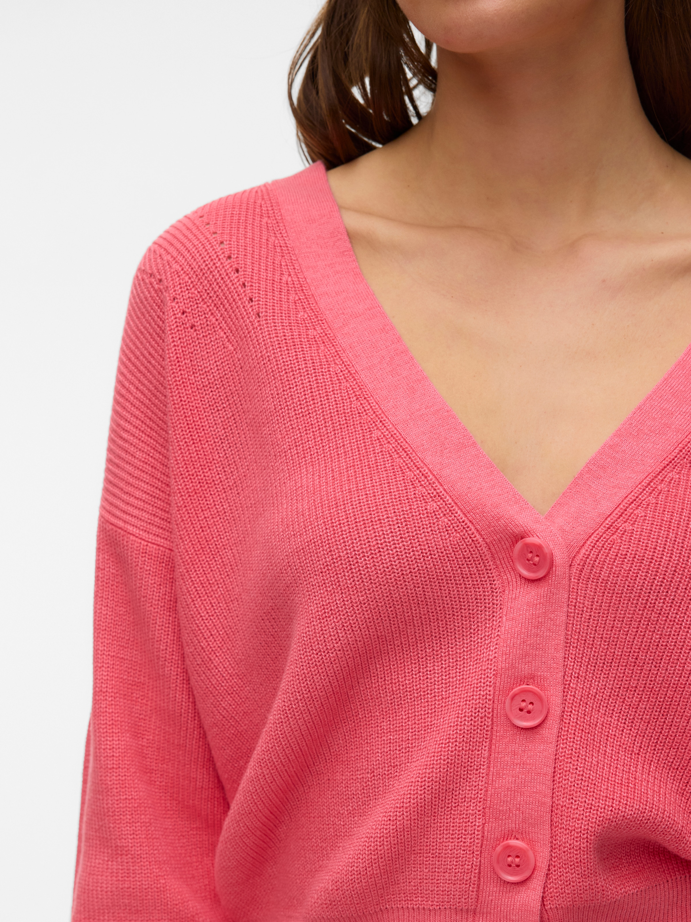 Vero Moda Strickjacke »VMNEWLEXSUN LS SHORT V-NECK CAR GA NOOS« mit Knopfleiste