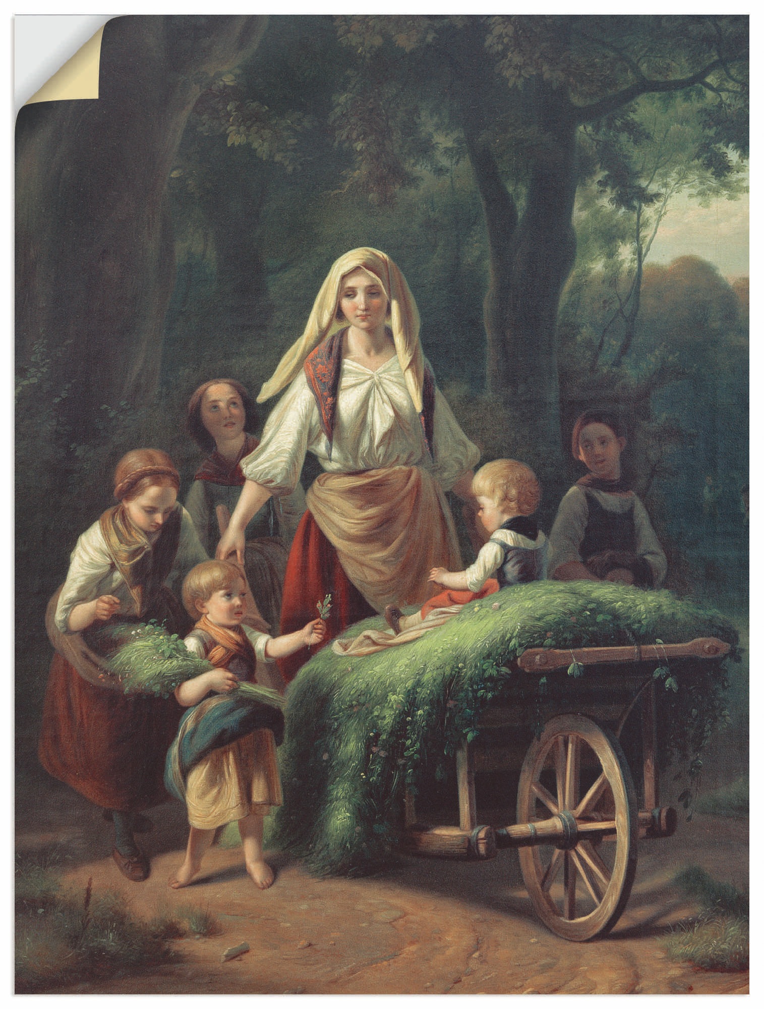 Artland Wandbild »Die Heimkehr aus dem Walde«, Gruppen & Familien, (1 St.), in vielen Größen & Produktarten - Alubild / Outdoorbild für den Außenbereich, Leinwandbild, Poster, Wandaufkleber / Wandtattoo auch für Badezimmer geeignet