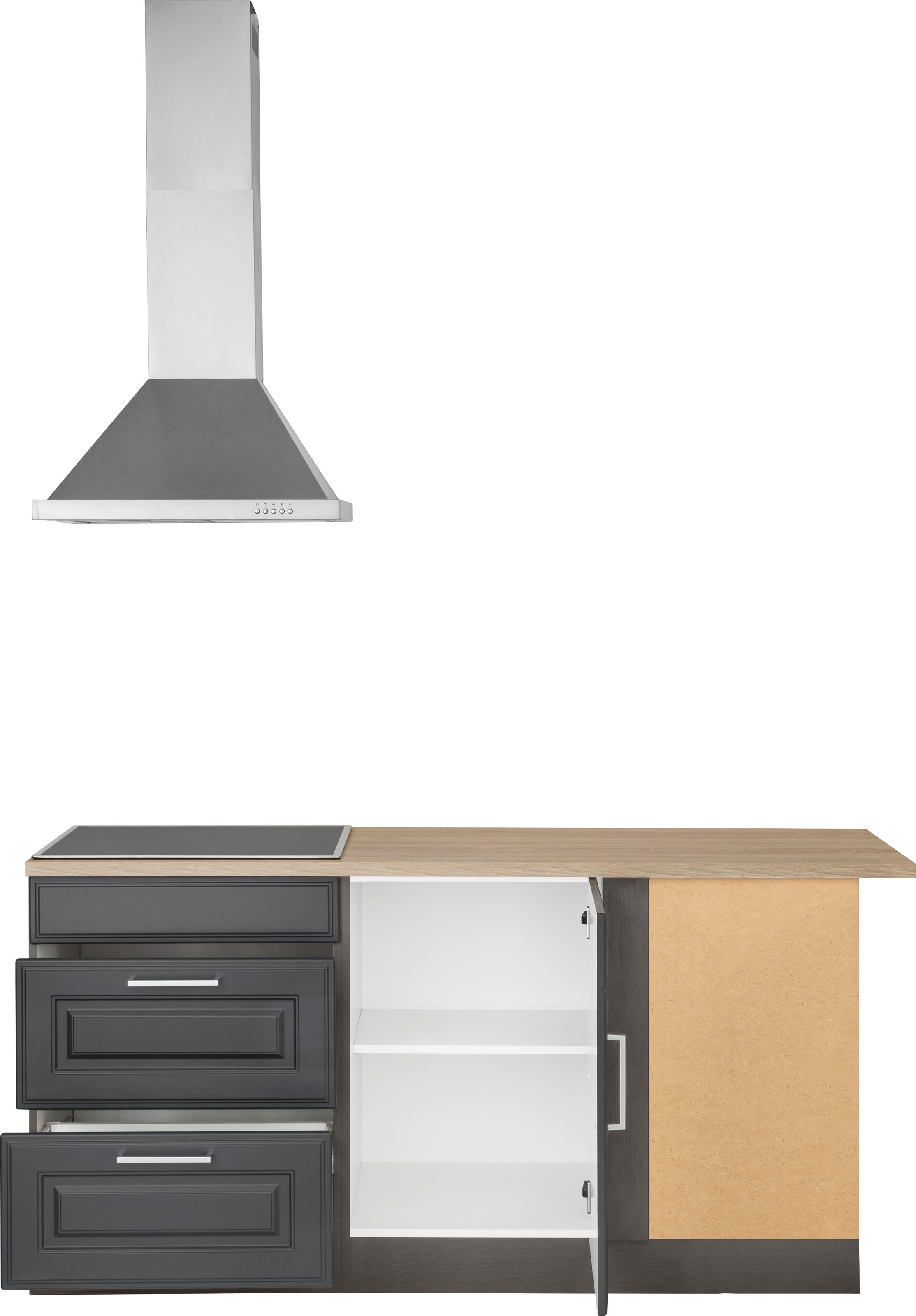 HELD MÖBEL Winkelküche »Stockholm«, Stellbreite 230/170 cm, mit hochwertigen MDF Fronten im Landhaus-Stil