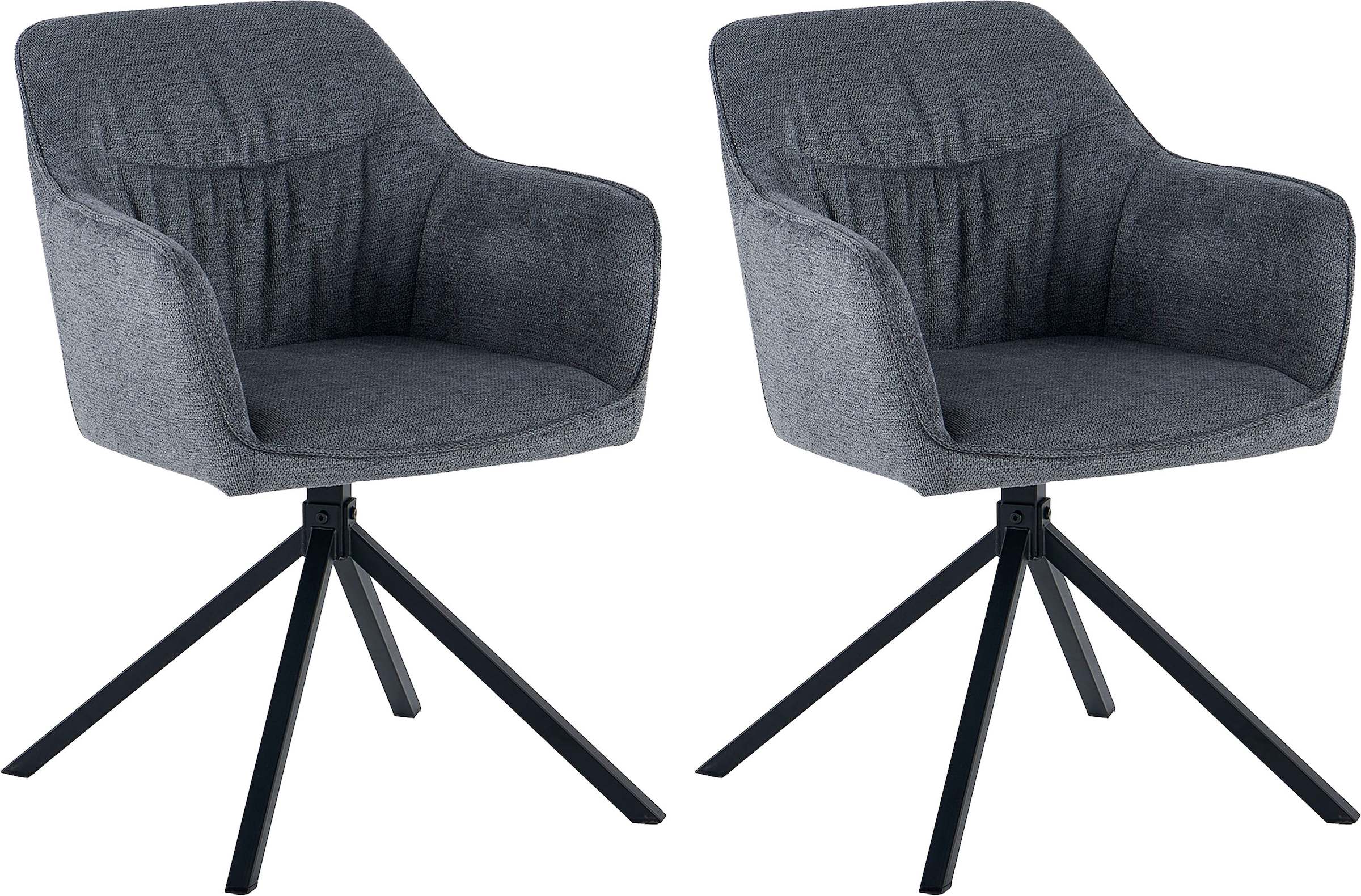 OTTO home Esszimmerstuhl »Turin« (Set) 2 Stk.moderner Stuhl, 360 Grad drehbar, mit hochwertigem Strukturstoff