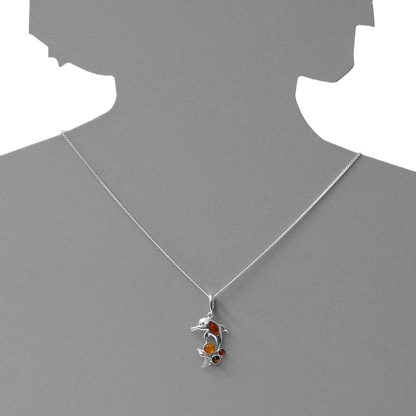 OSTSEE-SCHMUCK Kette mit Anhänger »- Delphin - Silber 925/000 - Bernstein«