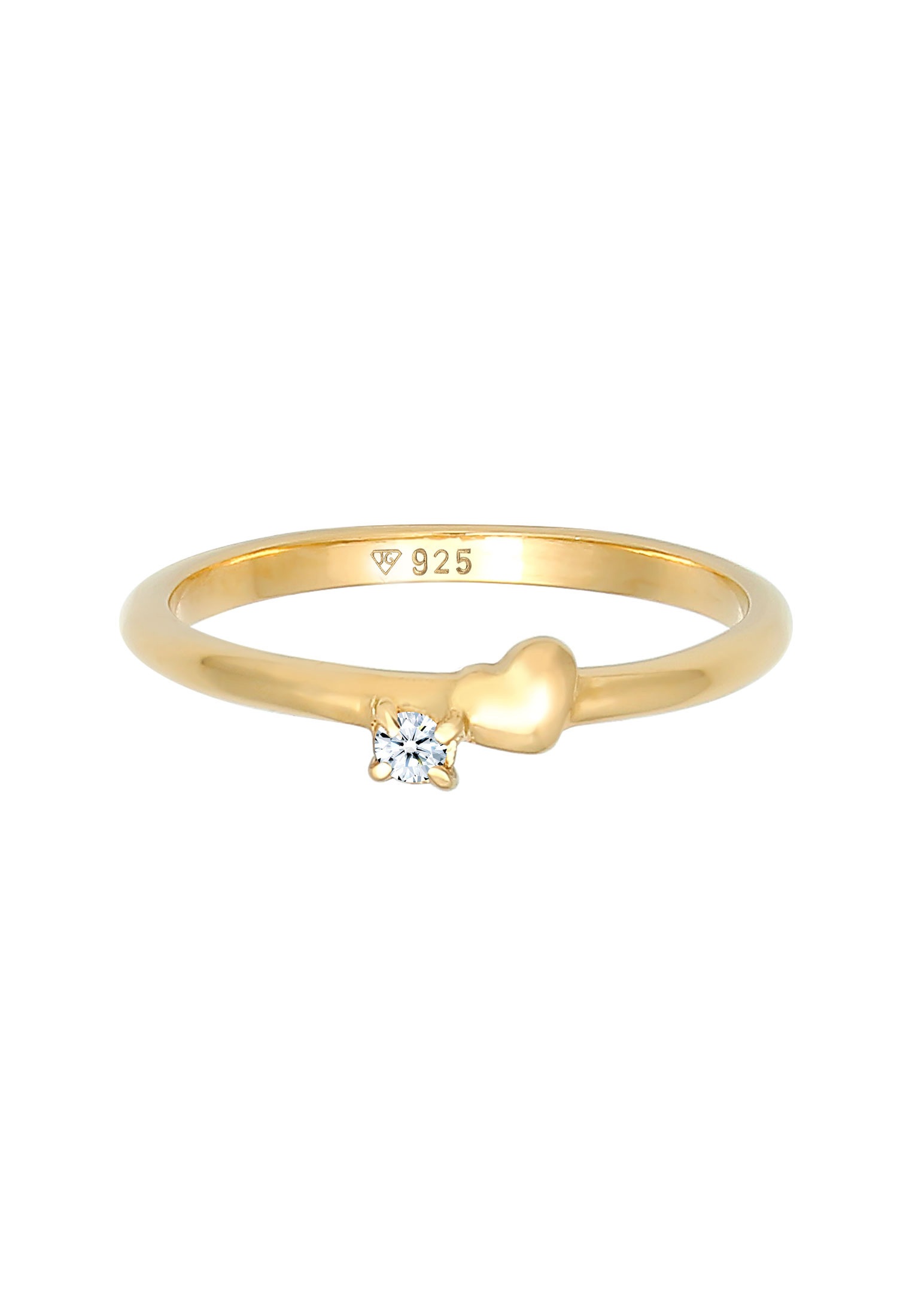 Elli DIAMONDS Diamantring »Ring Diamant (0.03 ct.) Herz Liebe 925 Silber«