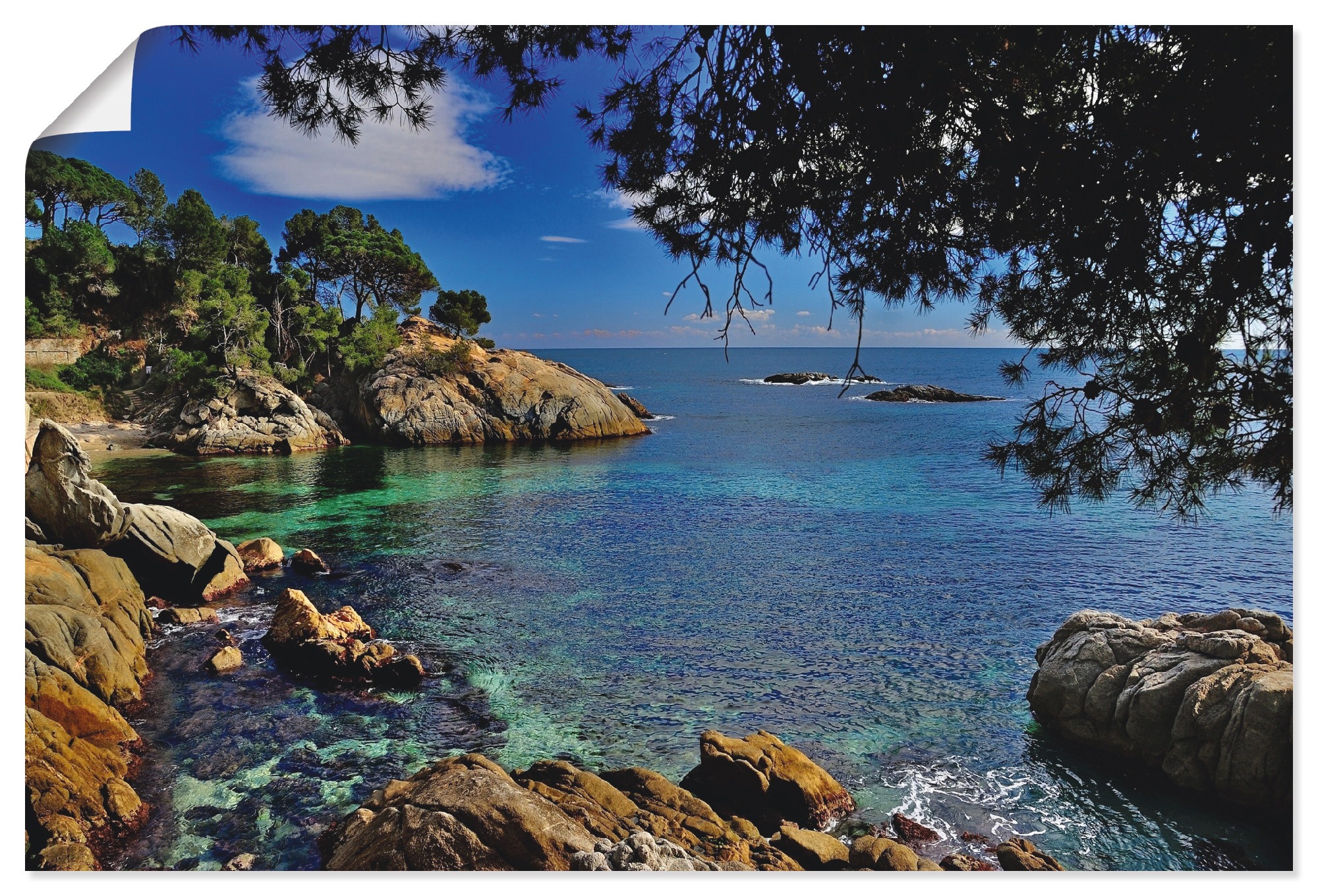 Artland Wandbild »Bucht an der Costa Brava«, Küste, (1 St.), in vielen Größen & Produktarten - Alubild / Outdoorbild für den Außenbereich, Leinwandbild, Poster, Wandaufkleber / Wandtattoo auch für Badezimmer geeignet