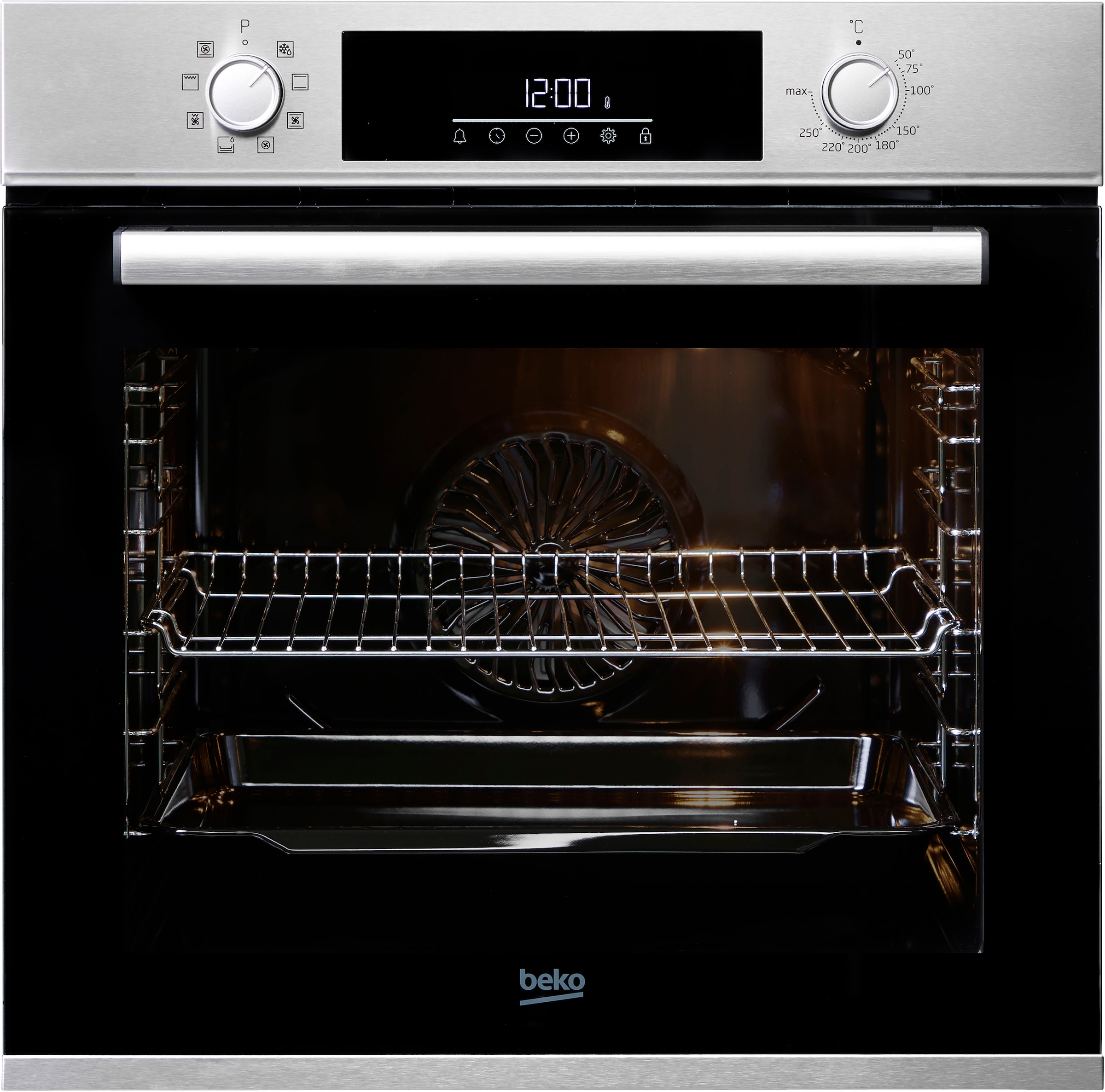 BEKO Backofen-Set »BBSM12340X«, mit Teleskopauszug nachrüstbar, Simple Steam Reinigungsfunktion, Induktions-Kochfeld