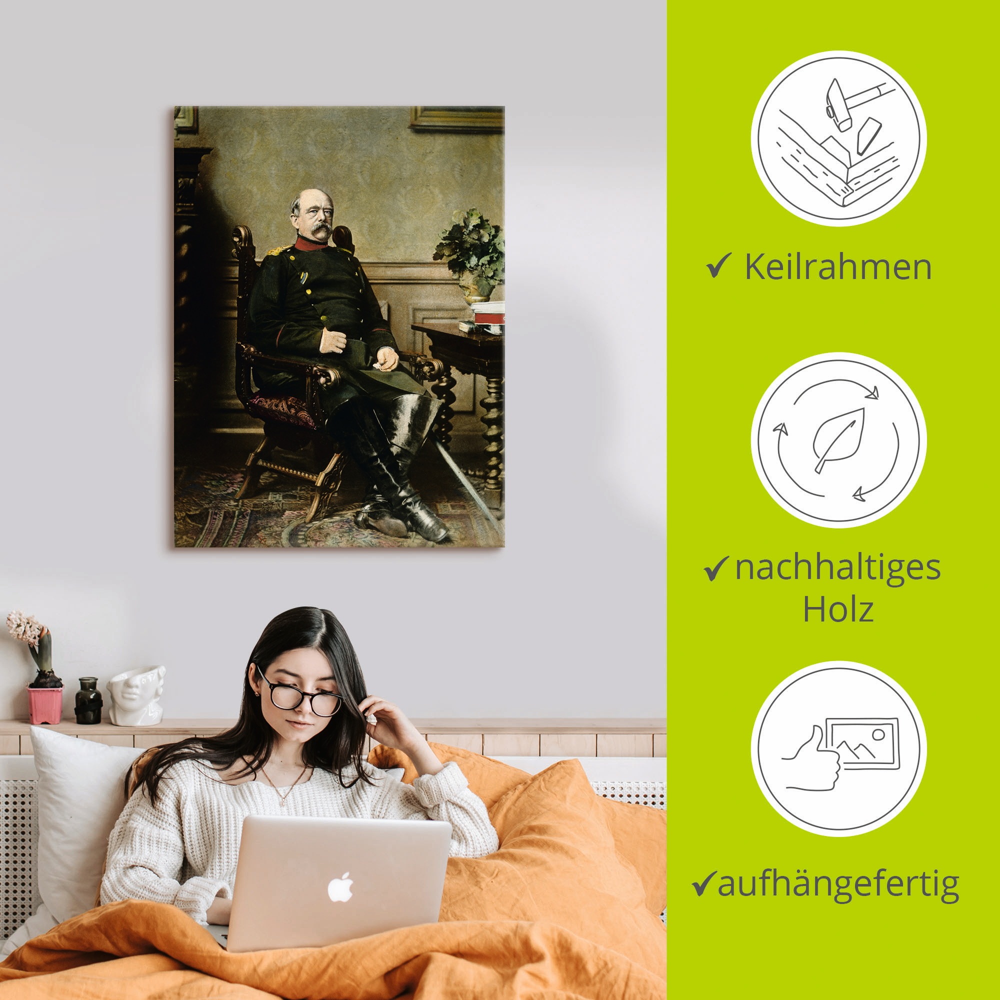 Artland Leinwandbild »Otto von Bismarck« Menschen 1 Stk. tlg. auf Holzrahmen gespannt
