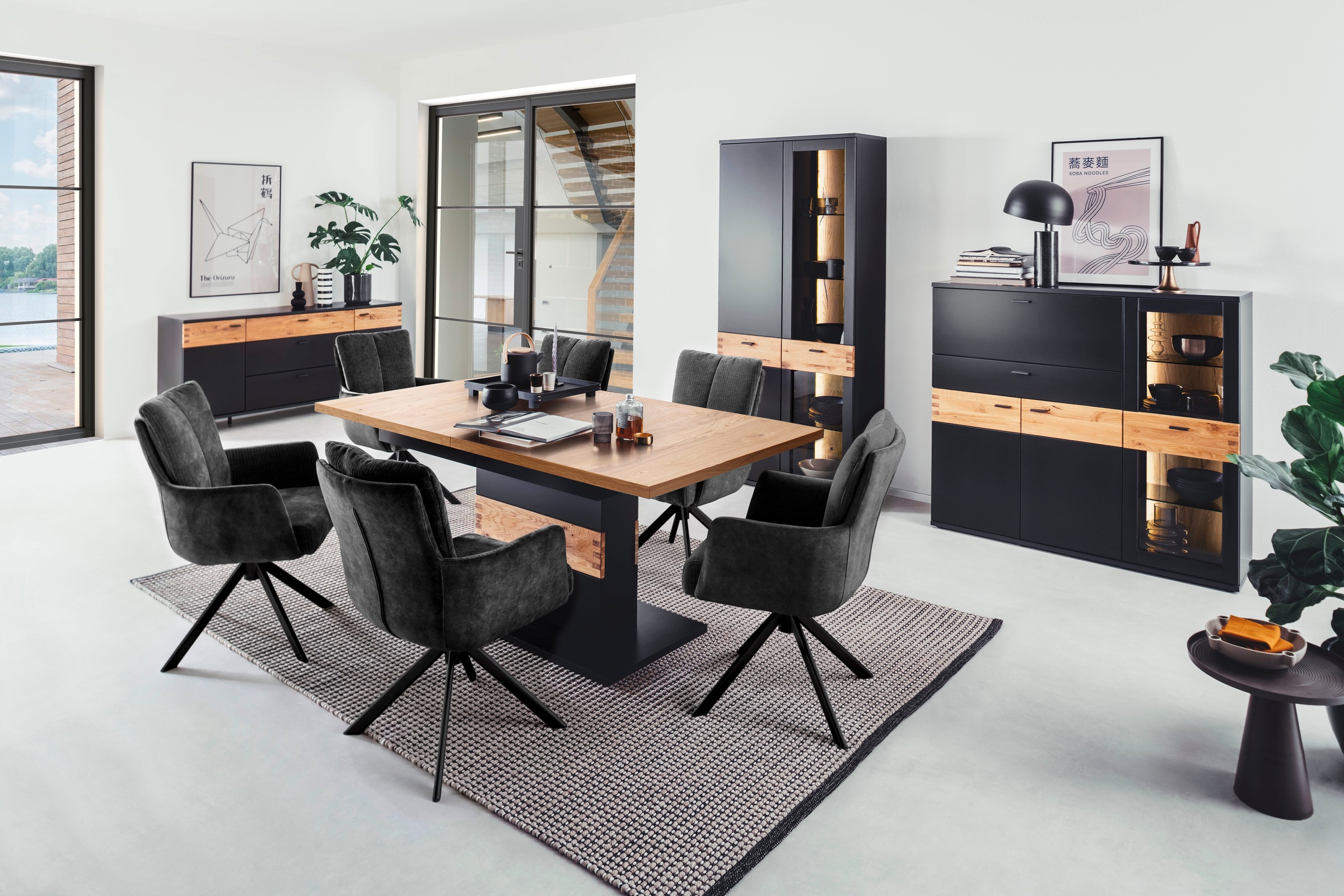 MCA furniture Esszimmerstuhl »MALIA«, (Set, 2 Stck), 360° drehbar, Taschenfederkern, Sitzhöhe ca. 49 cm