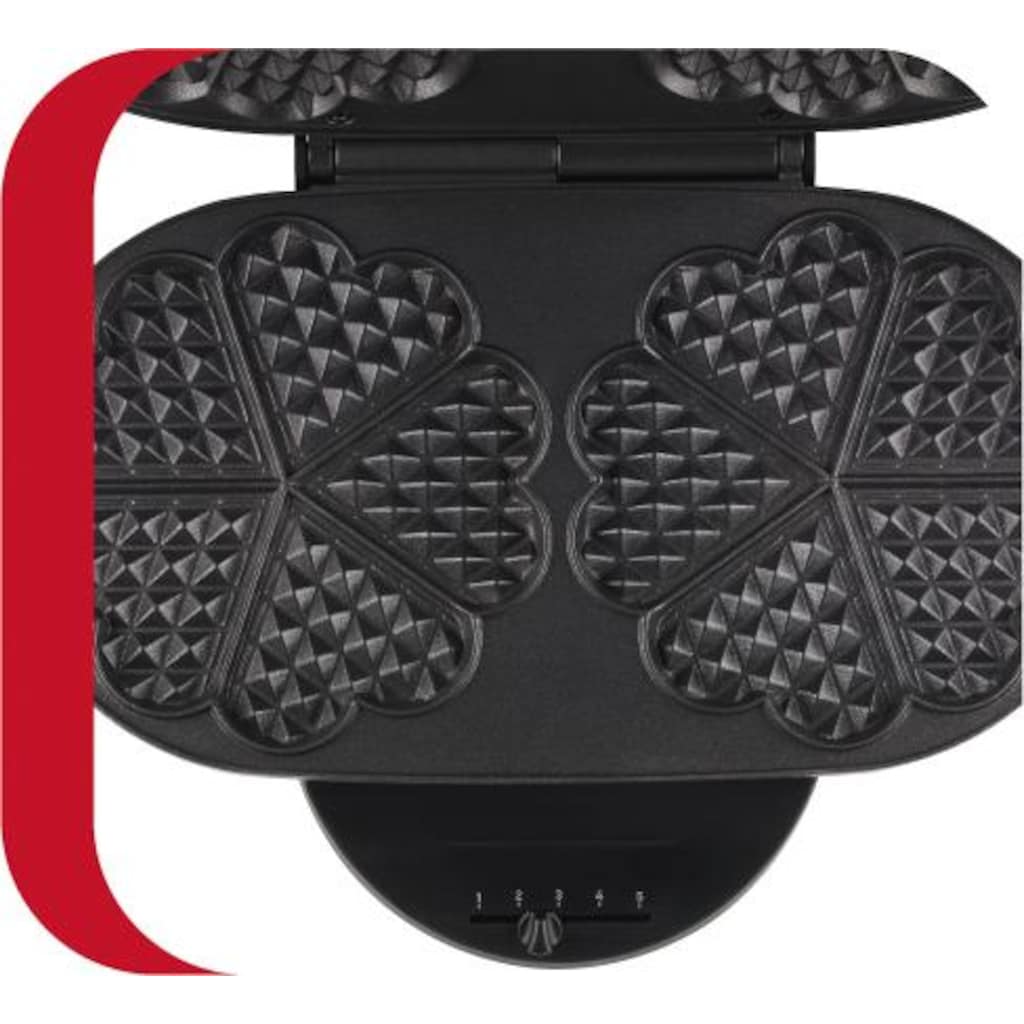 Tefal Waffeleisen »WM311D«, 1200 W, 2 Herzwaffeln gleichzeitig, stufenloser Temperatur für Wunsch-Bräunung