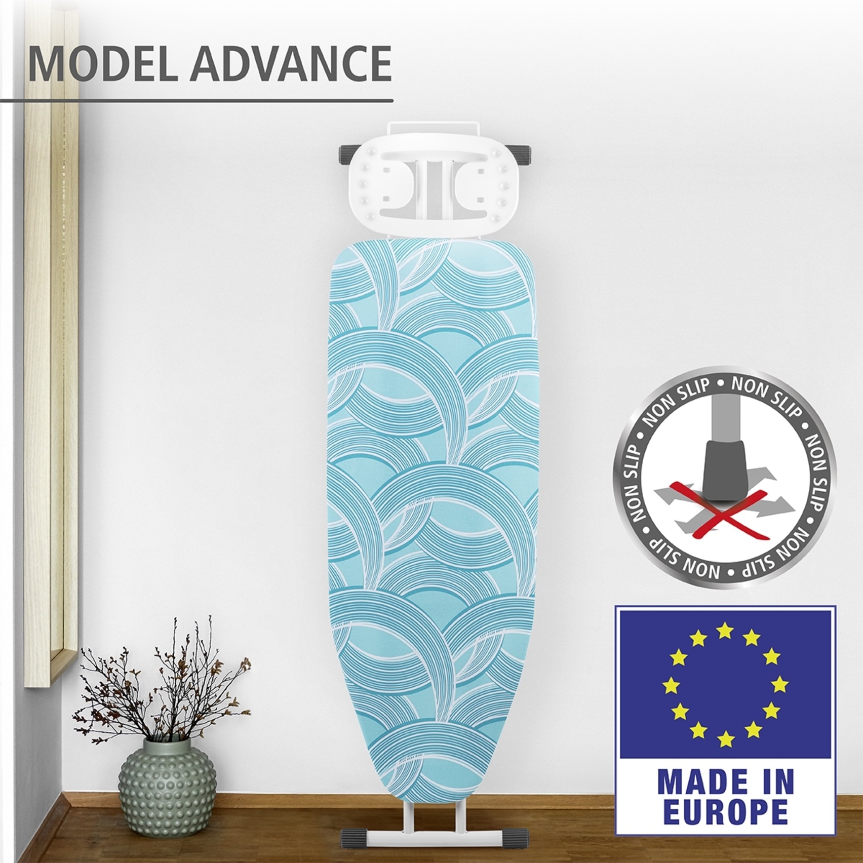 WENKO Bügelbrett »Modell Advance« Bügelfläche 120 cmx42 cm höhenverstellbarer Bügeltisch, platzsparend klappbar